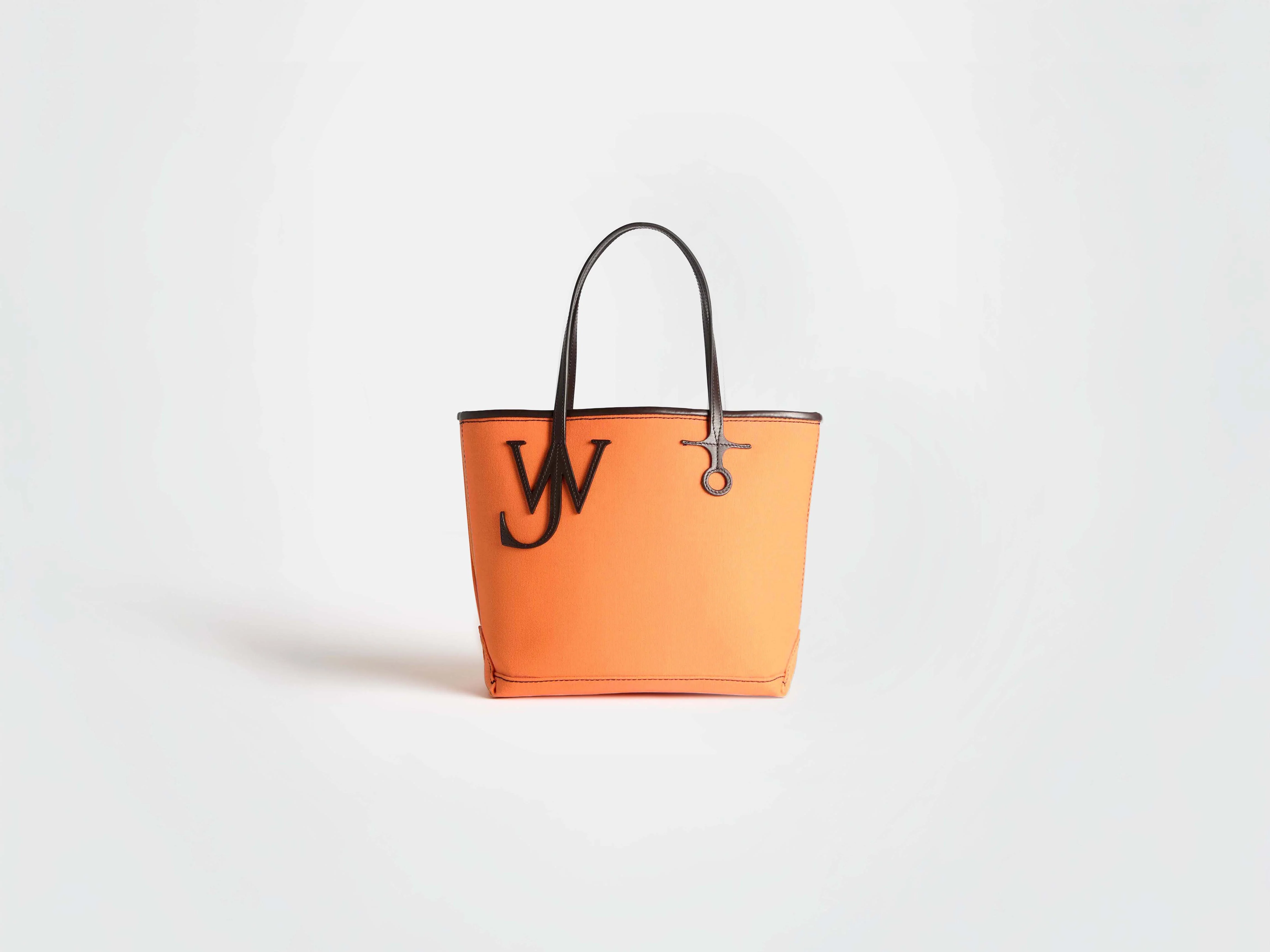 SMALL ANCHOR CANVAS & LEATHER TOTE IN ORANGE - Image 5