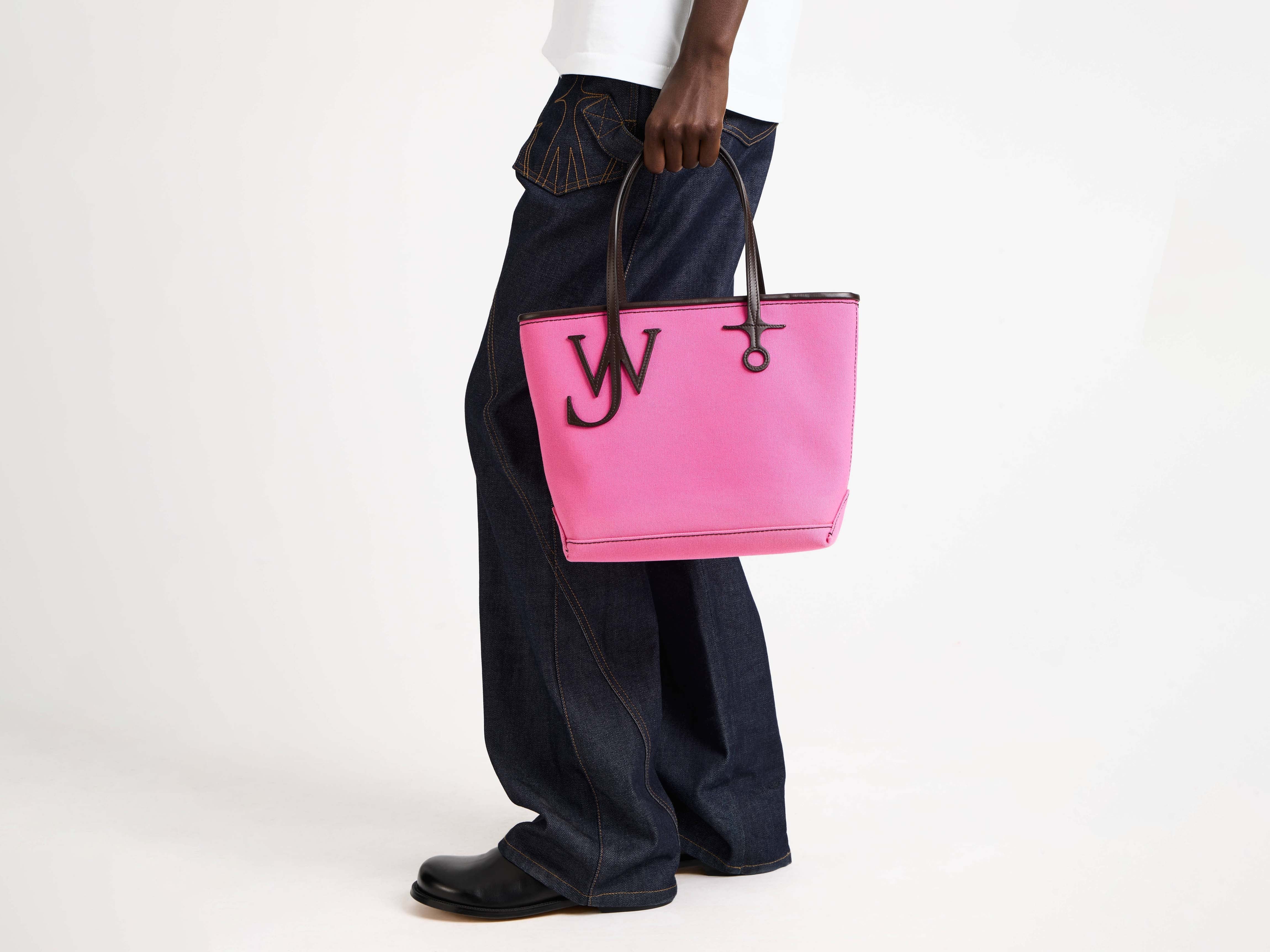 SMALL ANCHOR CANVAS & LEATHER TOTE IN PINK - Image 2