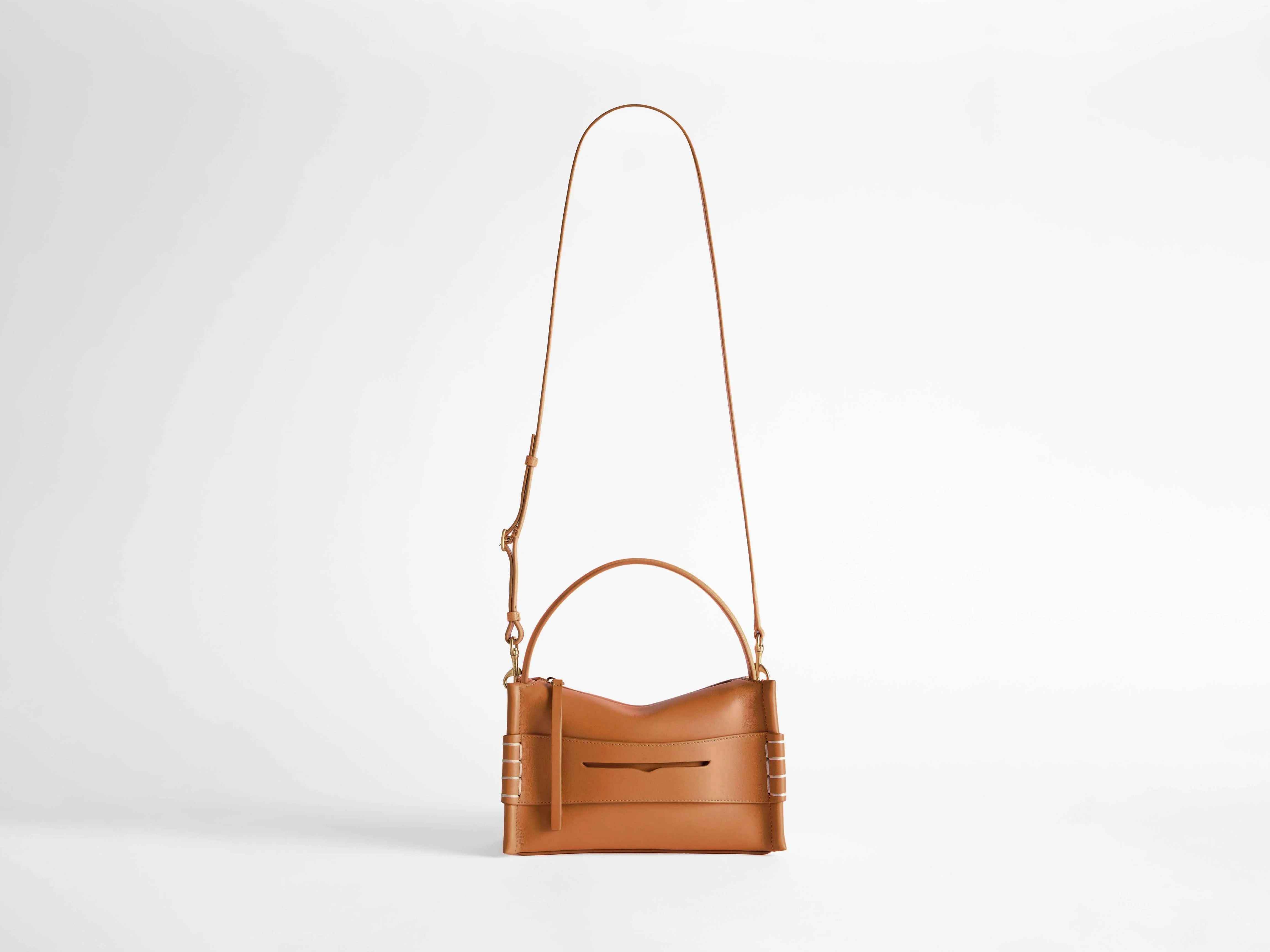 SMALL LOAFER BAG IN TAN LEATHER - Image 3