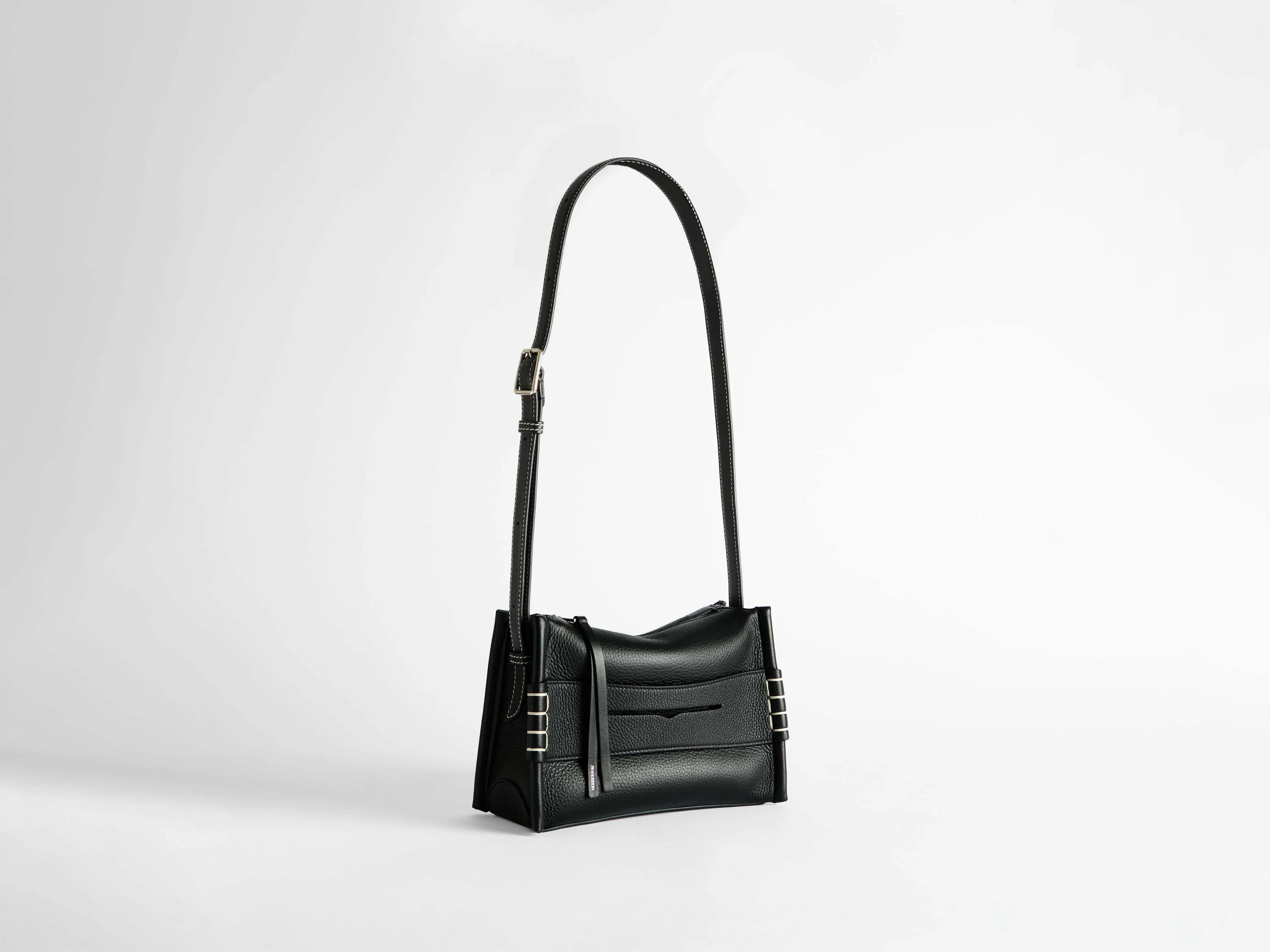 SMALL MESSENGER LOAFER BAG IN BLACK LEATHER - Image 2