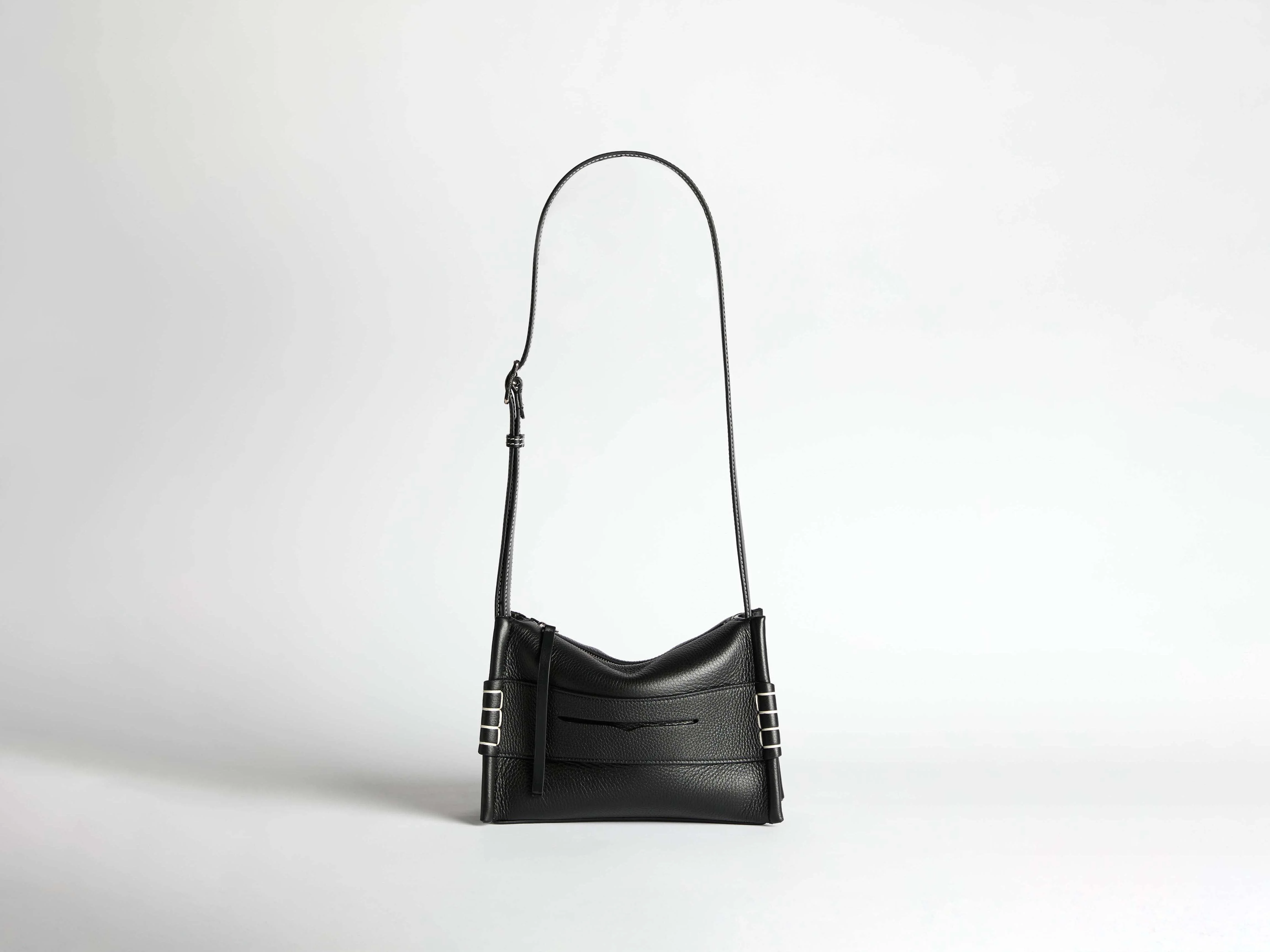 SMALL MESSENGER LOAFER BAG IN BLACK LEATHER - Image 4