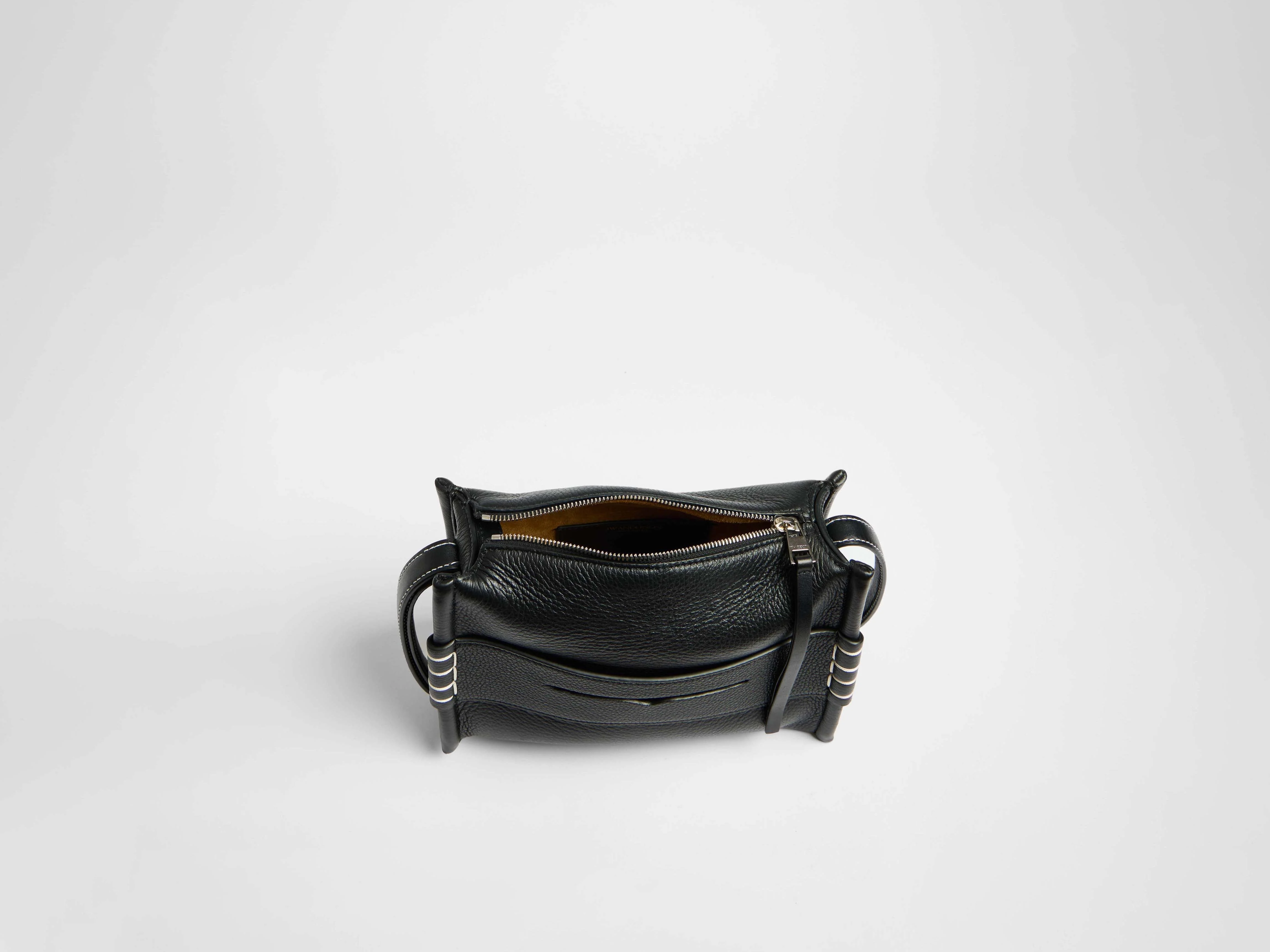 SMALL MESSENGER LOAFER BAG IN BLACK LEATHER - Image 5