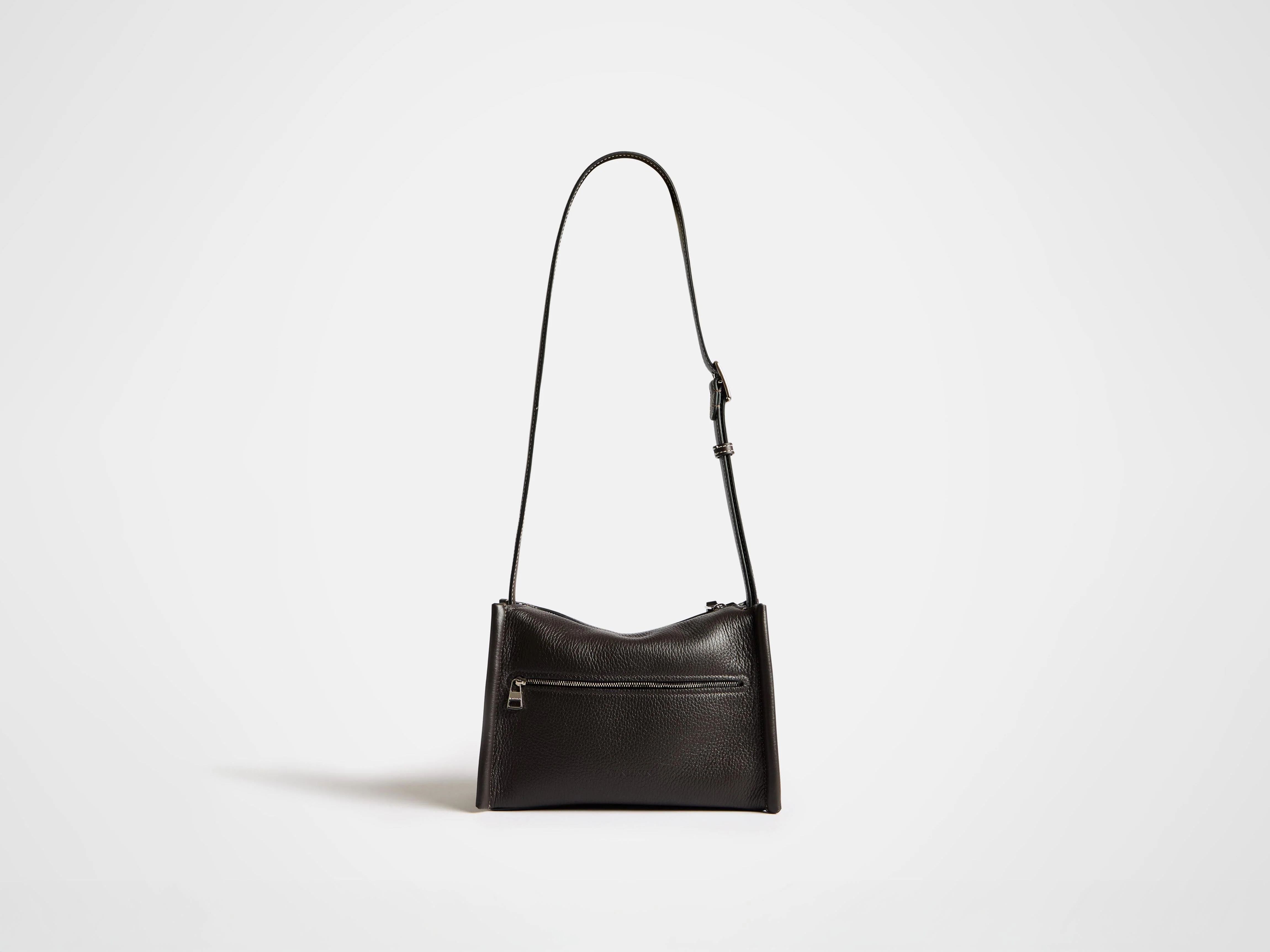 SMALL MESSENGER LOAFER BAG IN CHOCOLATE BROWN LEATHER - Image 3