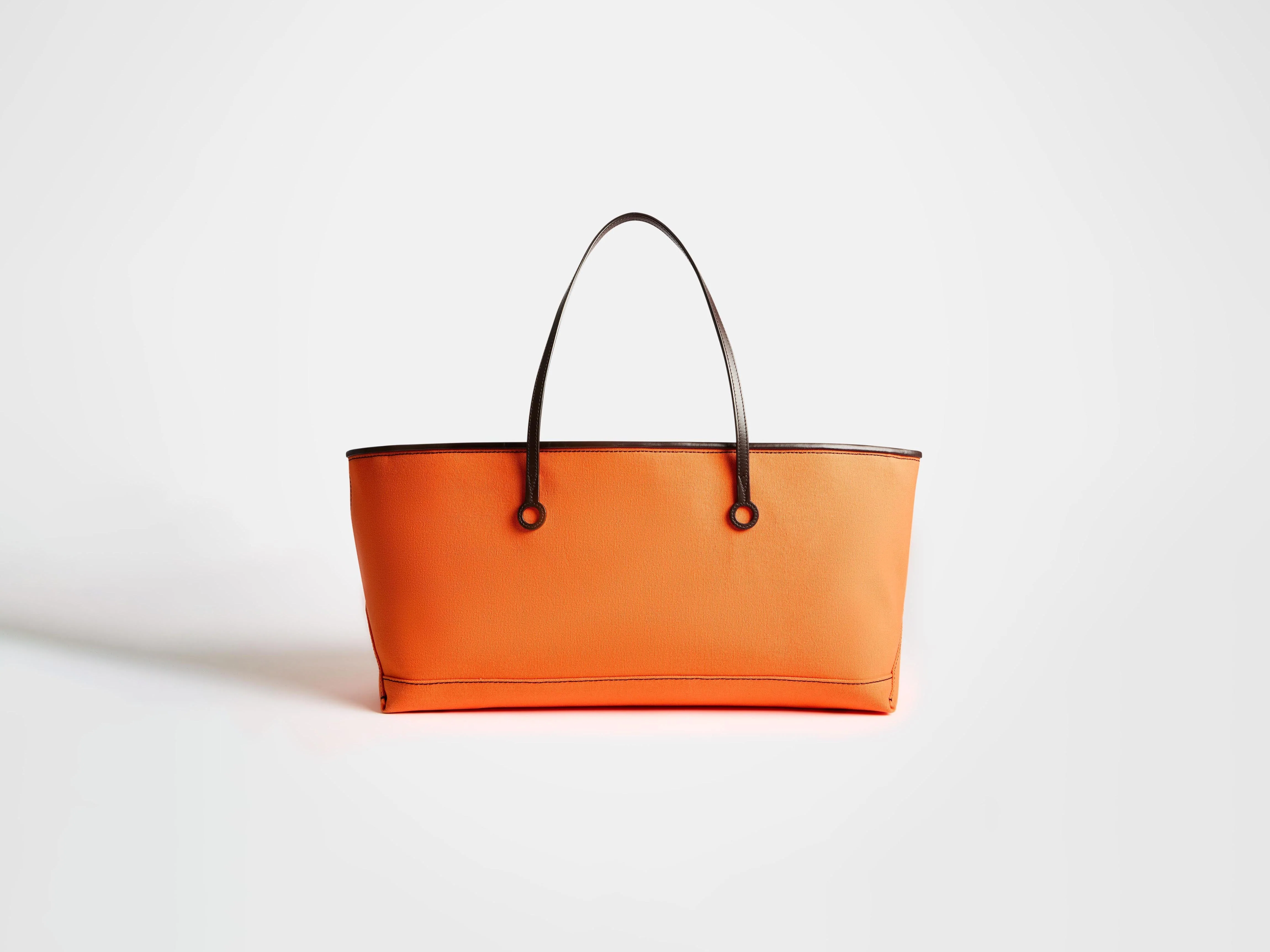 STRETCH ANCHOR CANVAS & LEATHER TOTE IN ORANGE - Image 6
