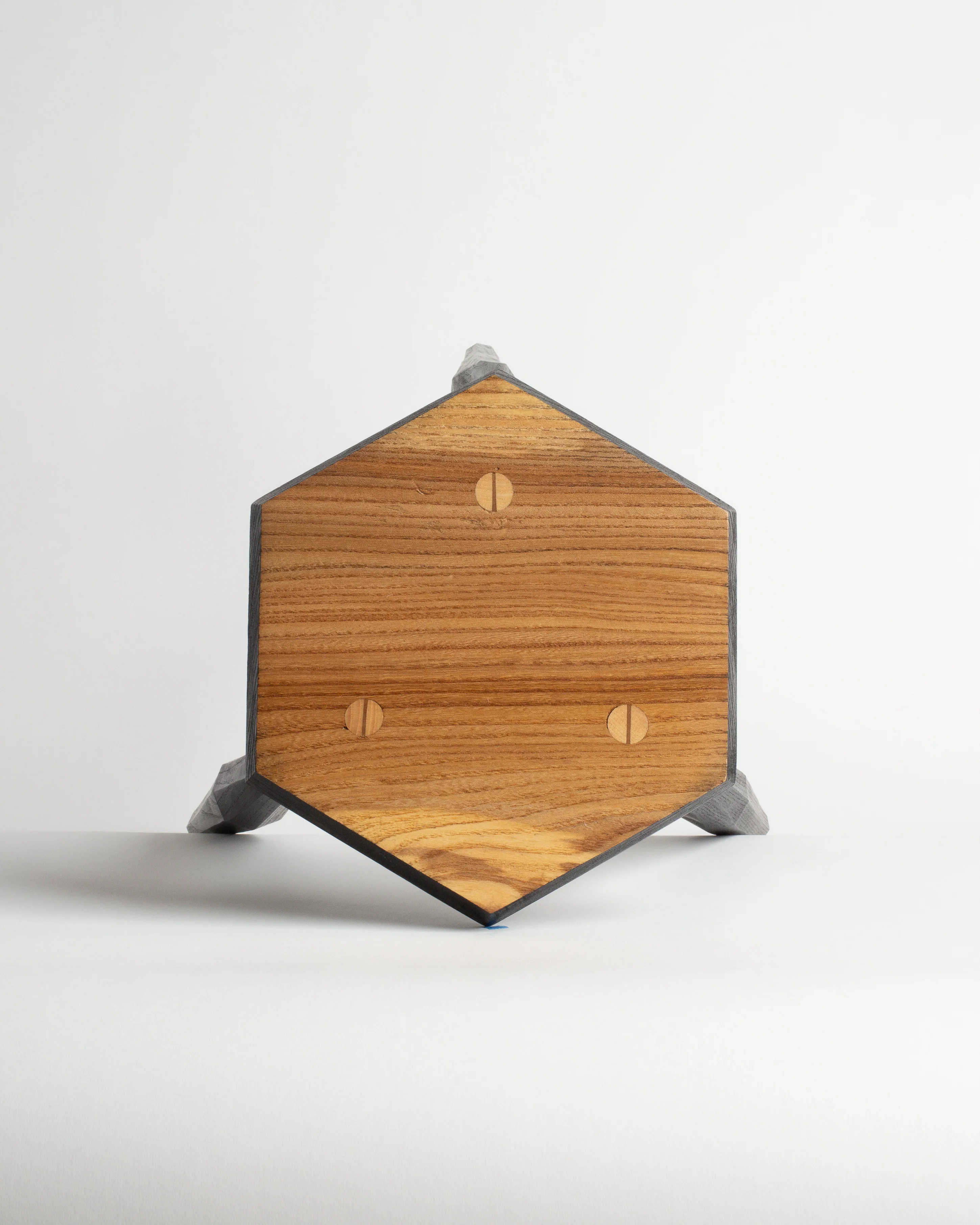 Sussex Elm Hexagon stool in Black - Image 2