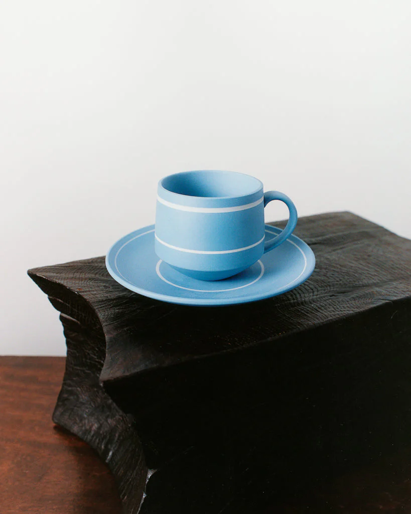 TEA CUP & SAUCER IN LIGHT BLUE - Image 4