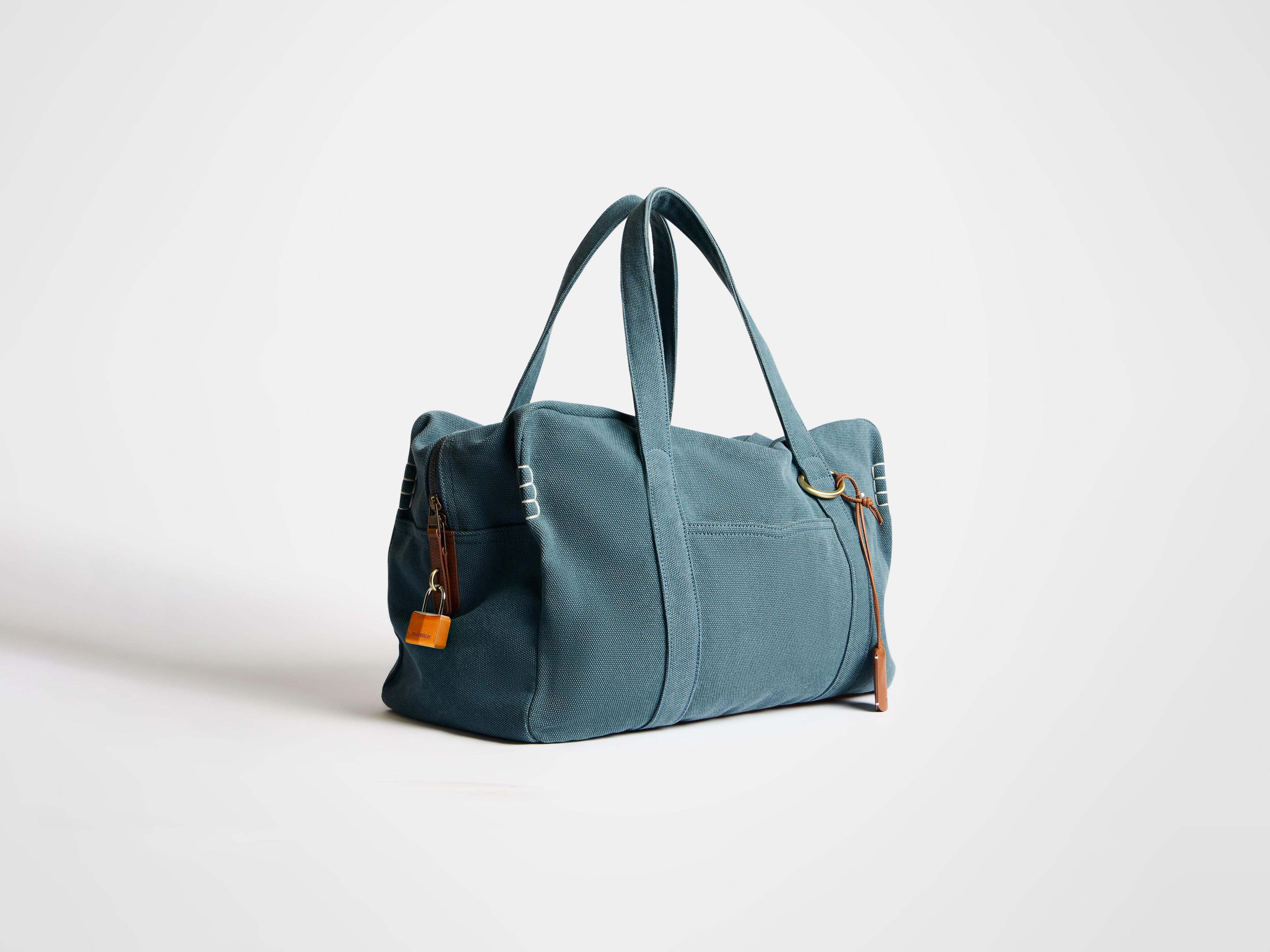 WEEKENDER CANVAS TOTE BAG IN MID-BLUE - Image 2