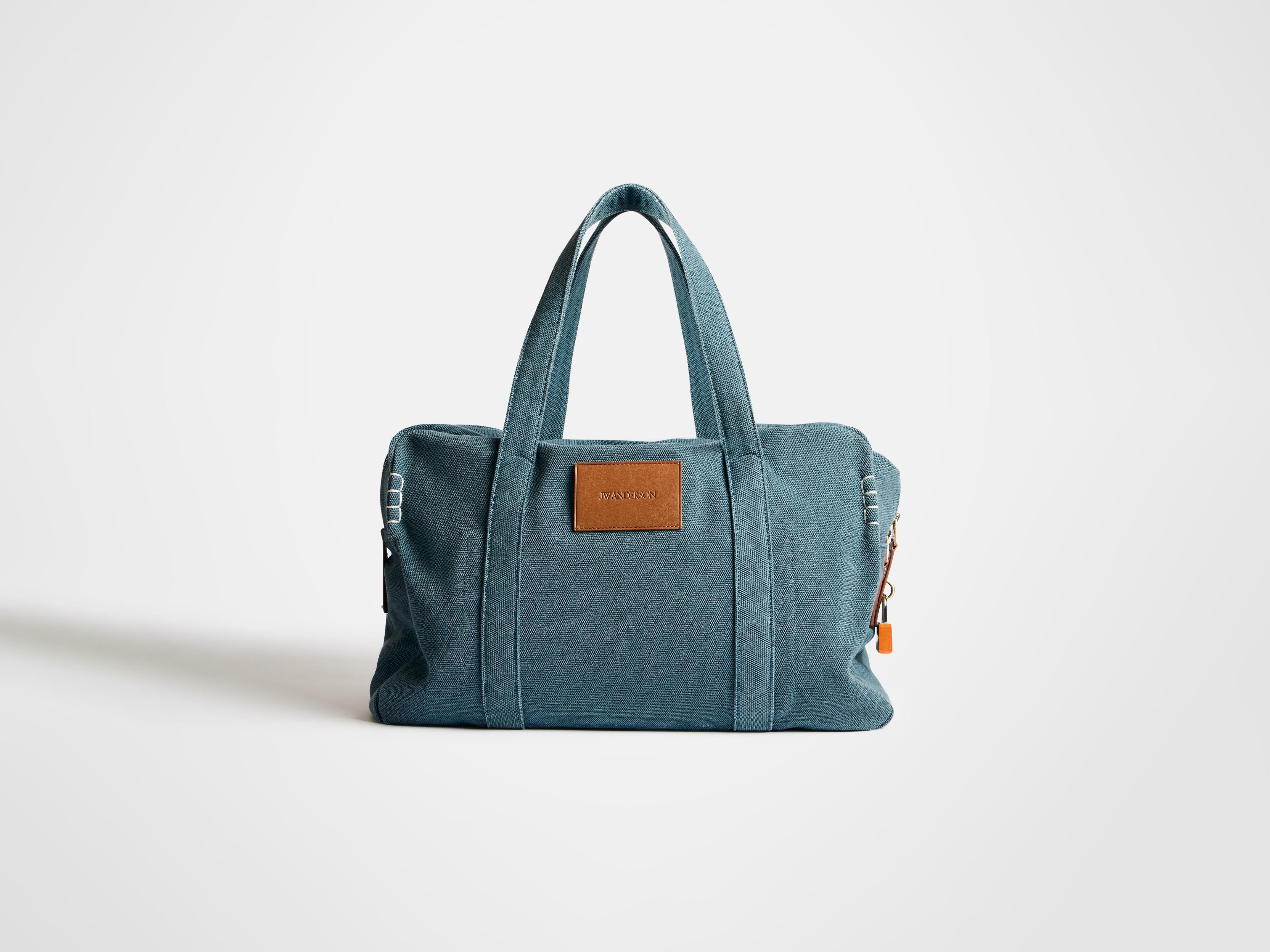 WEEKENDER CANVAS TOTE BAG IN MID-BLUE - Image 3