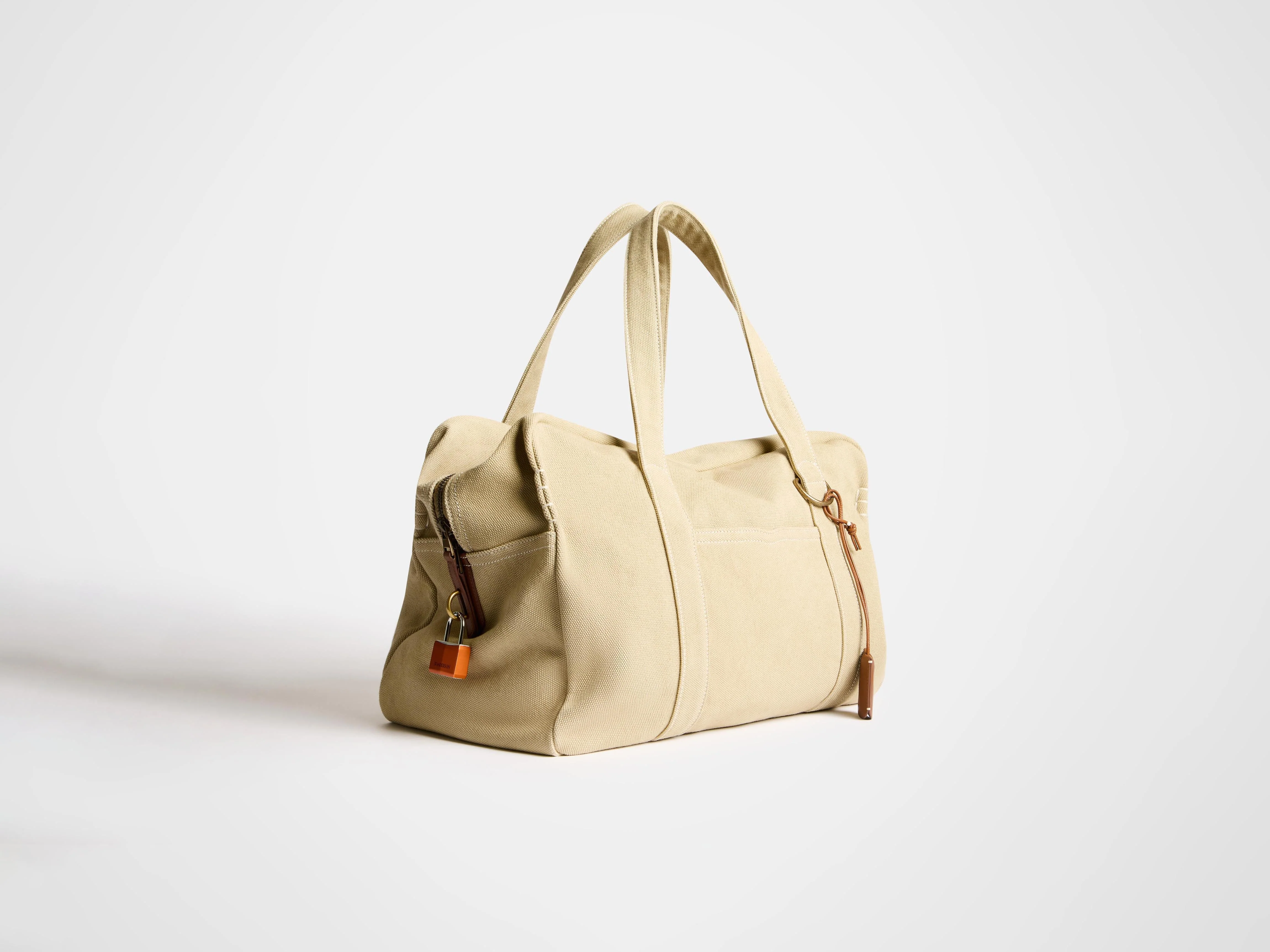 WEEKENDER CANVAS TOTE BAG IN STONE - Image 3