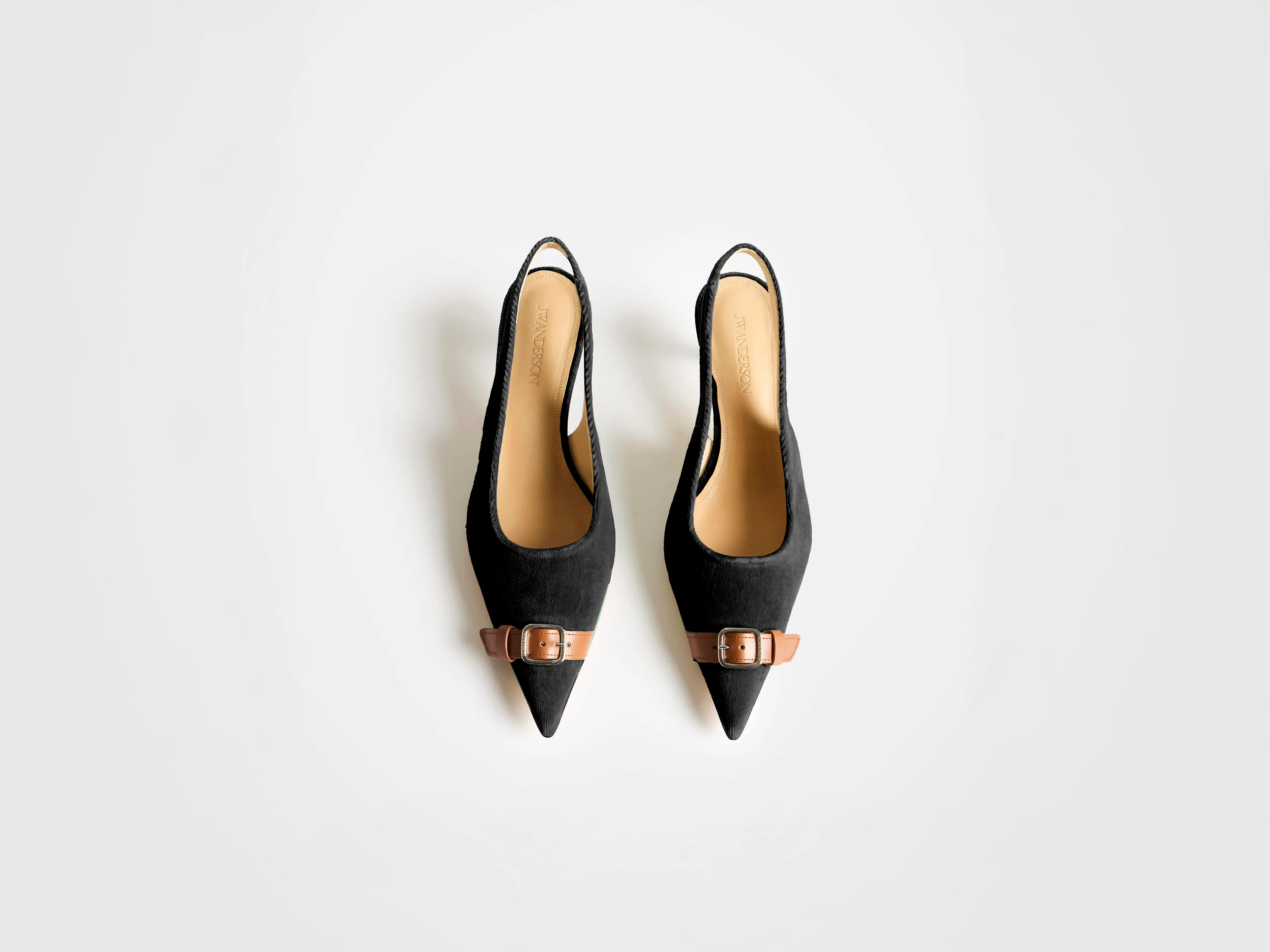 WOMENS BUCKLE SLING-BACK IN BLACK - Image 3