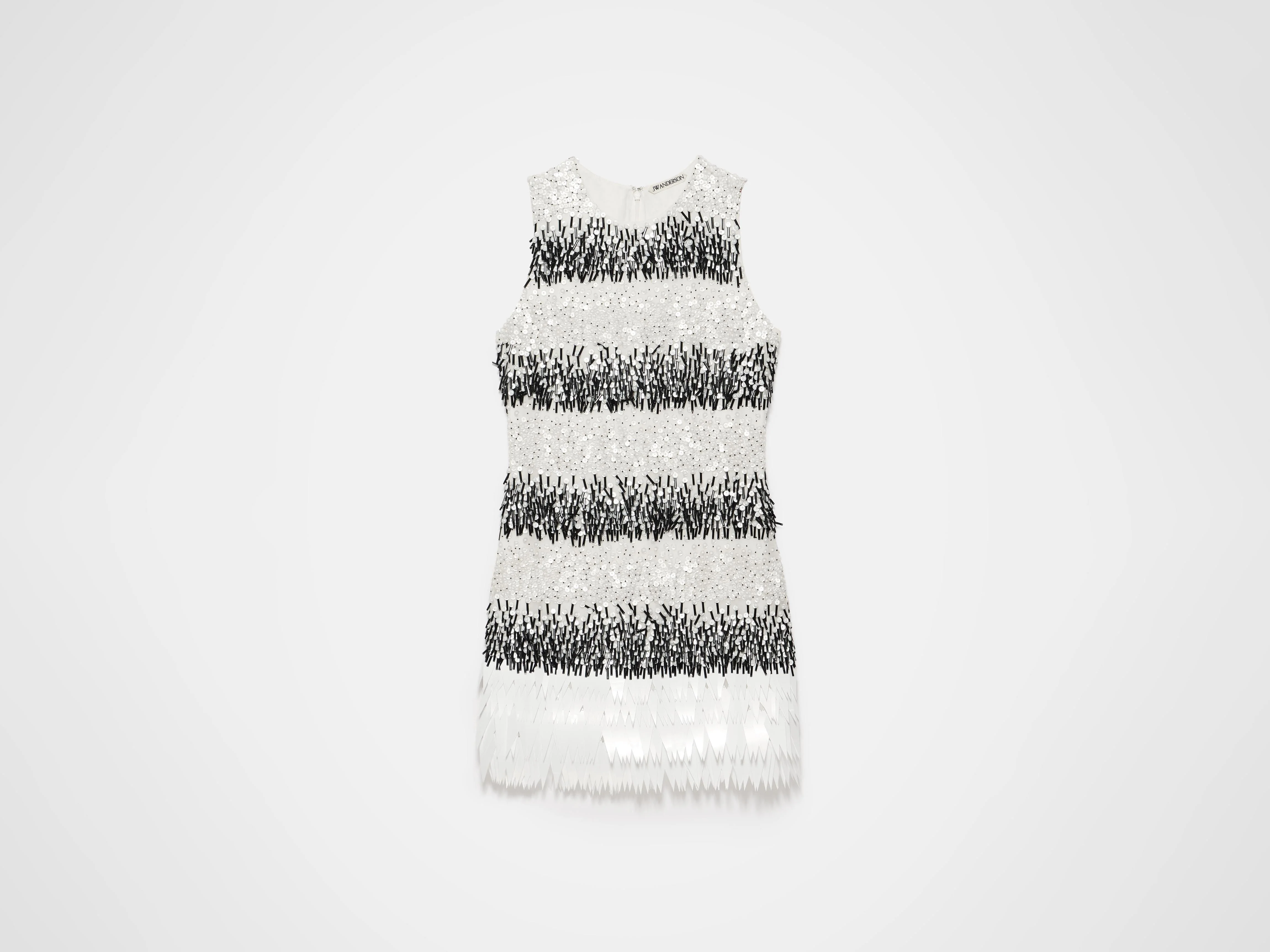 WOMENS EMBELLISHED MINI SHIFT DRESS IN MONOCHROME - Image 6