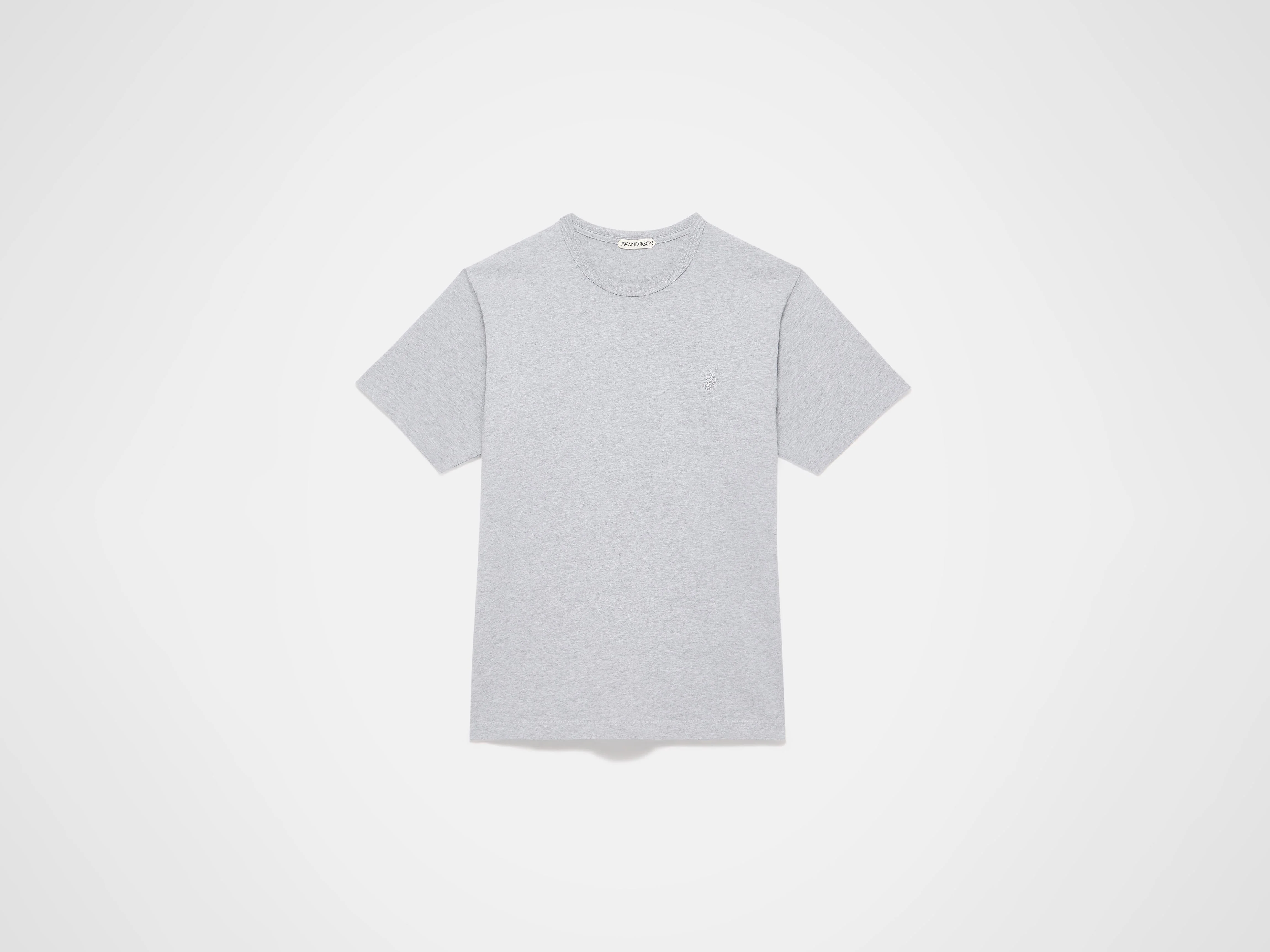 WOMENS EMBROIDERED ANCHOR T-SHIRT IN MID GREY MELANGE - Image 6