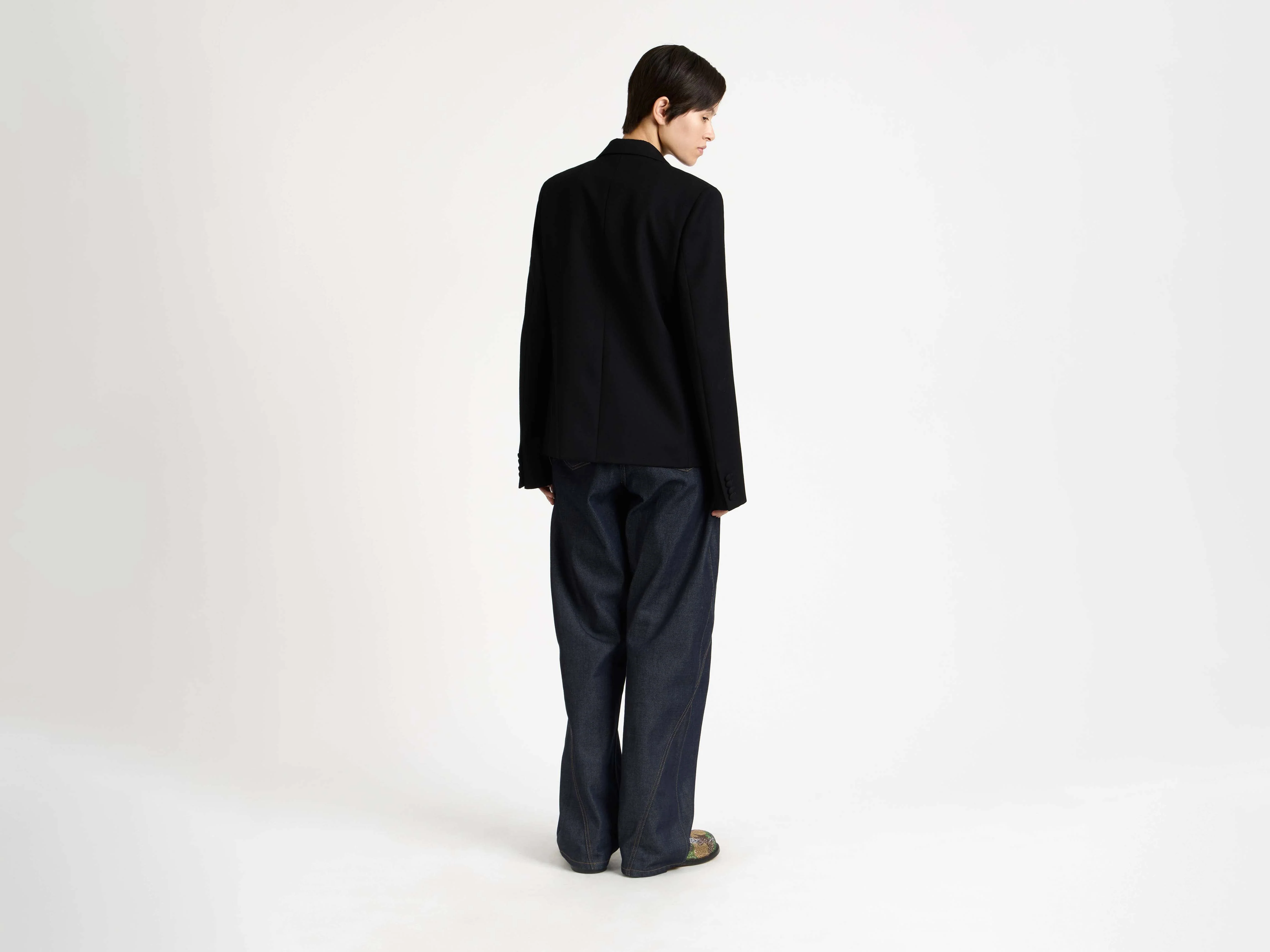 WOMENS FITTED TUXEDO JACKET IN BLACK - Image 6
