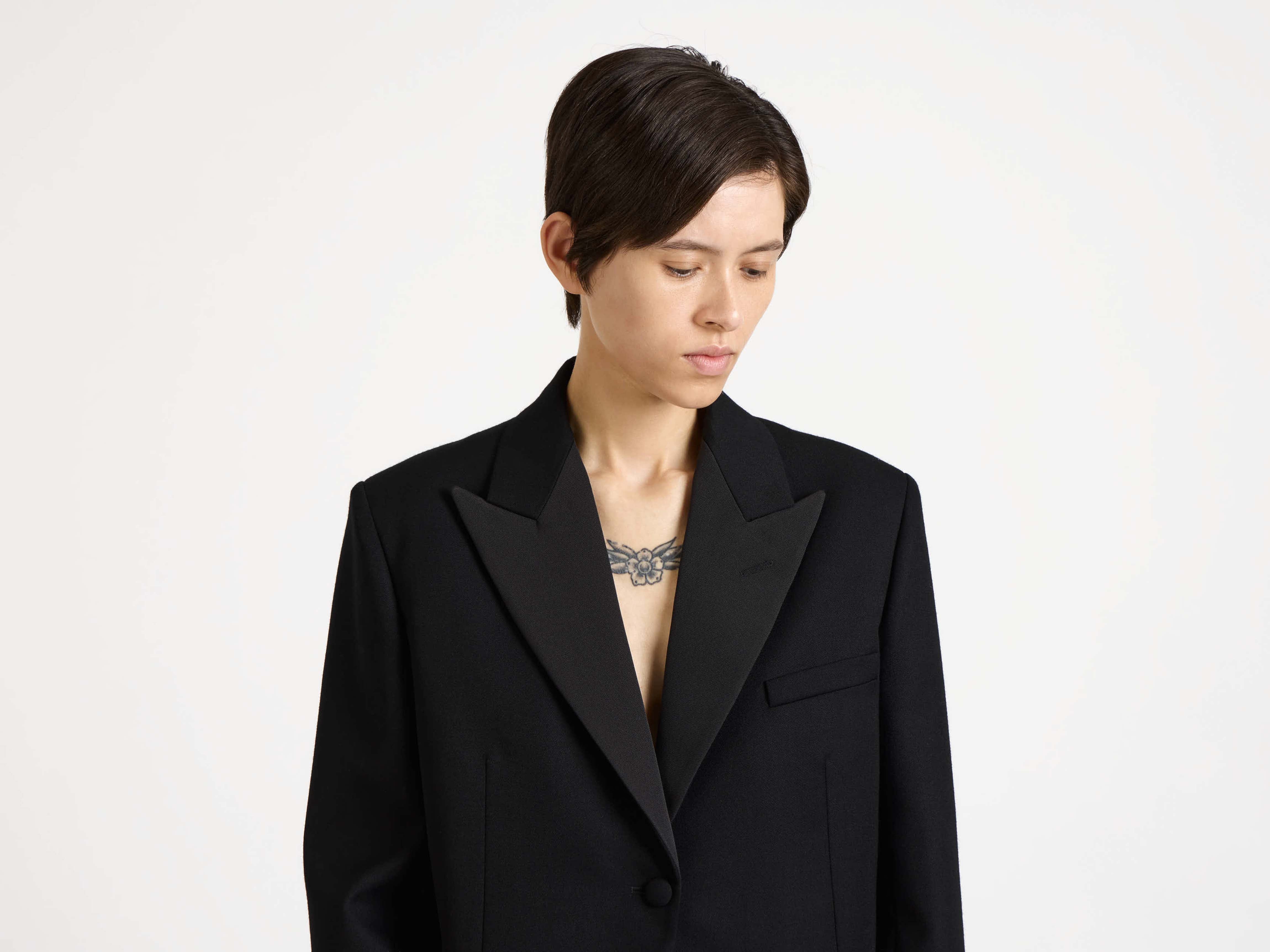 WOMENS FITTED TUXEDO JACKET IN BLACK - Image 8