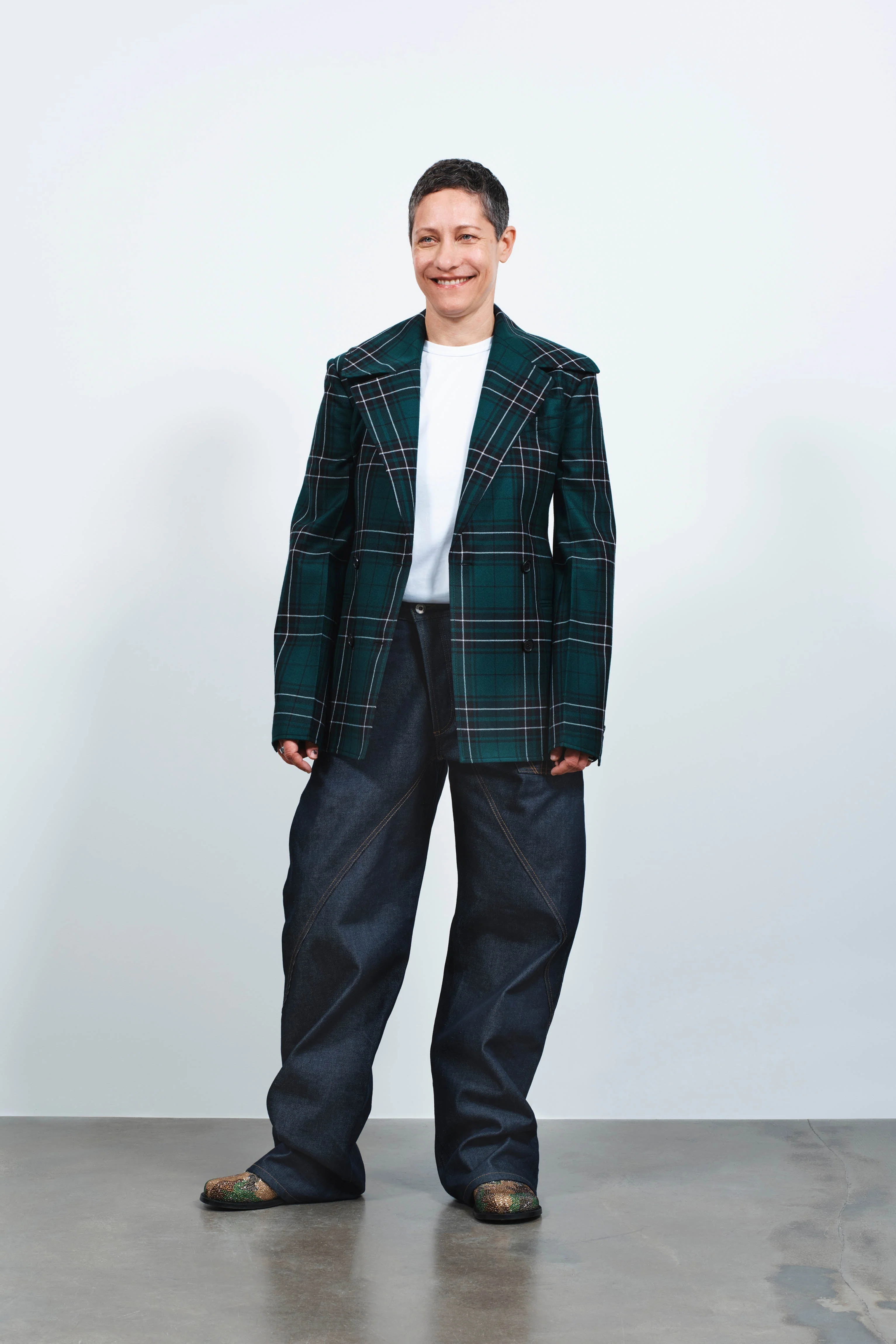 WOMENS FITTED WAIST TAILORED JACKET IN FOREST GREEN - Image 2