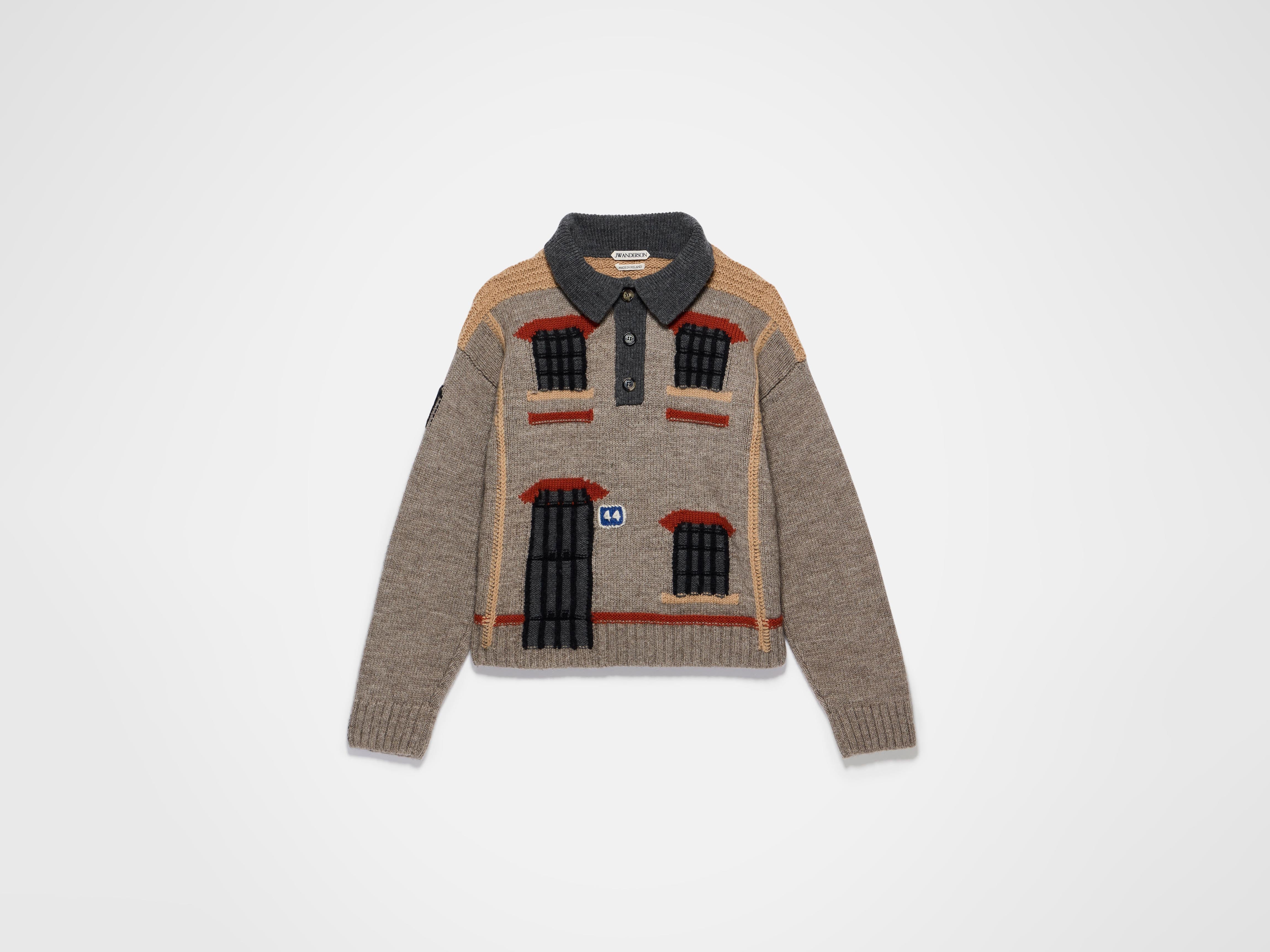 WOMENS HOUSE POLO JUMPER IN BEIGE MELANGE - Image 6