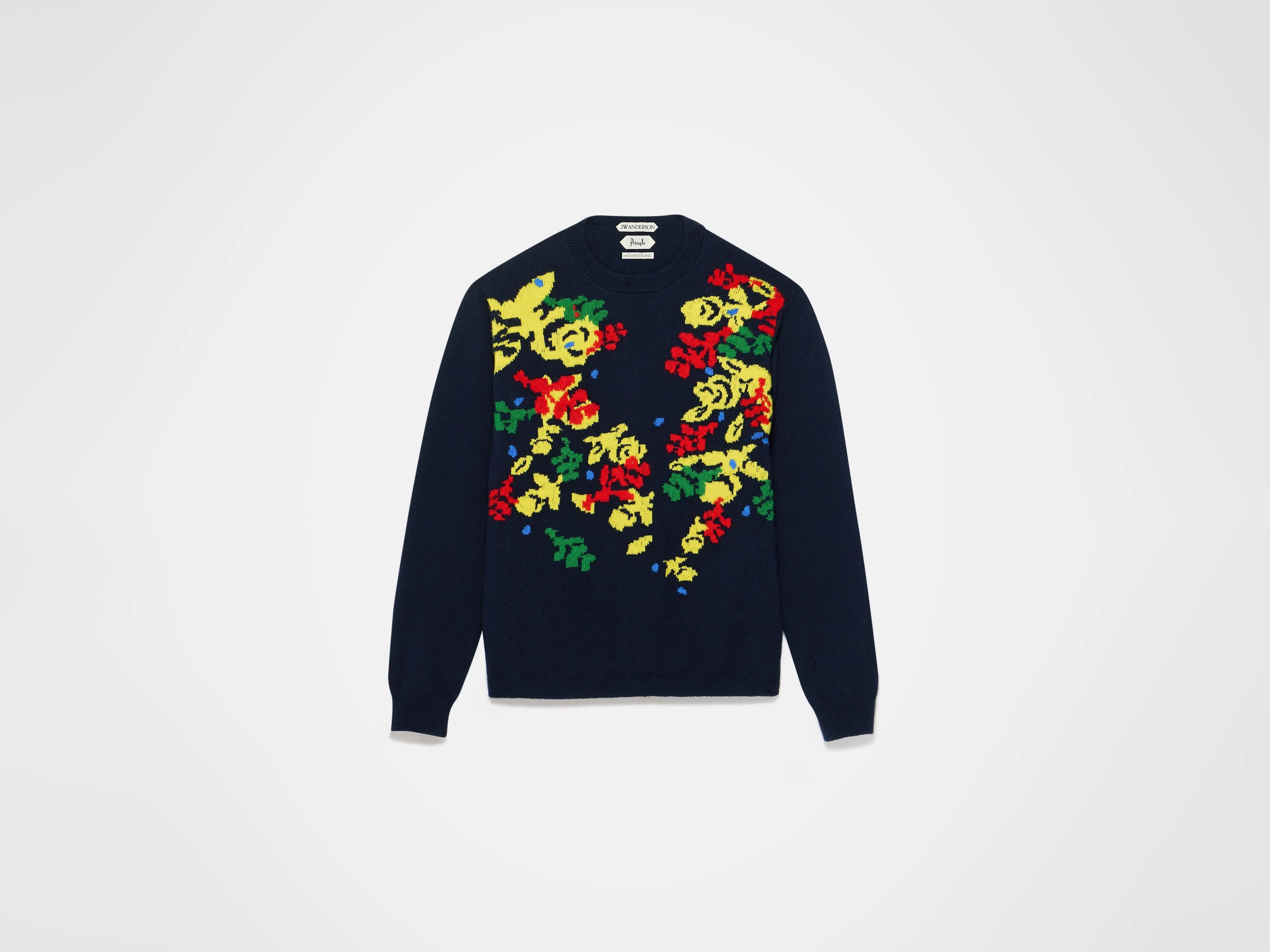 WOMENS JW ANDERSON X PRINGLE FLORAL CREW NECK JUMPER IN NAVY - Image 6