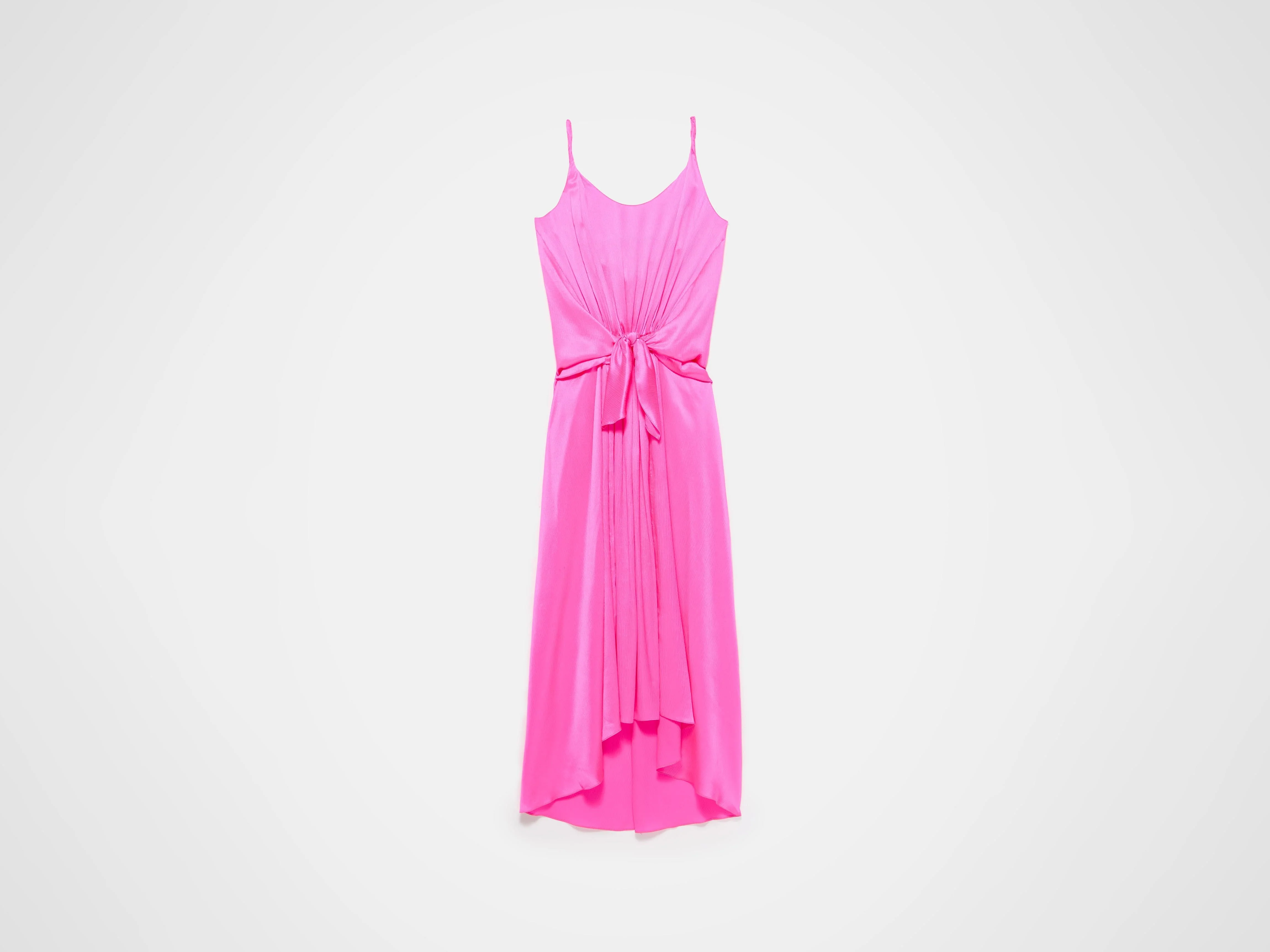 WOMENS KNOTTED WAIST LONGLINE DRESS IN PINK - Image 6