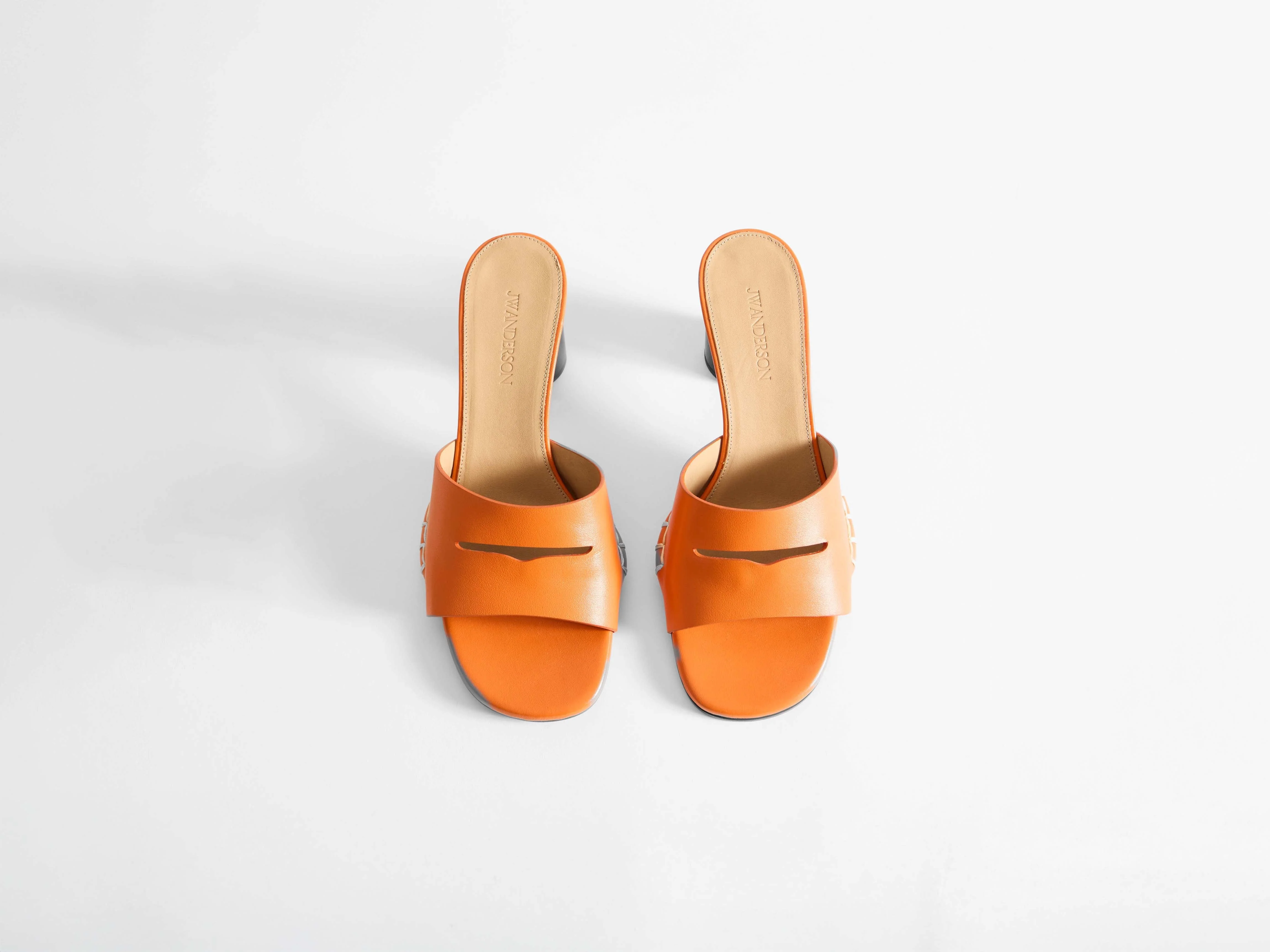 WOMENS LOAFER MULE HEELED SANDAL IN ORANGE - Image 4