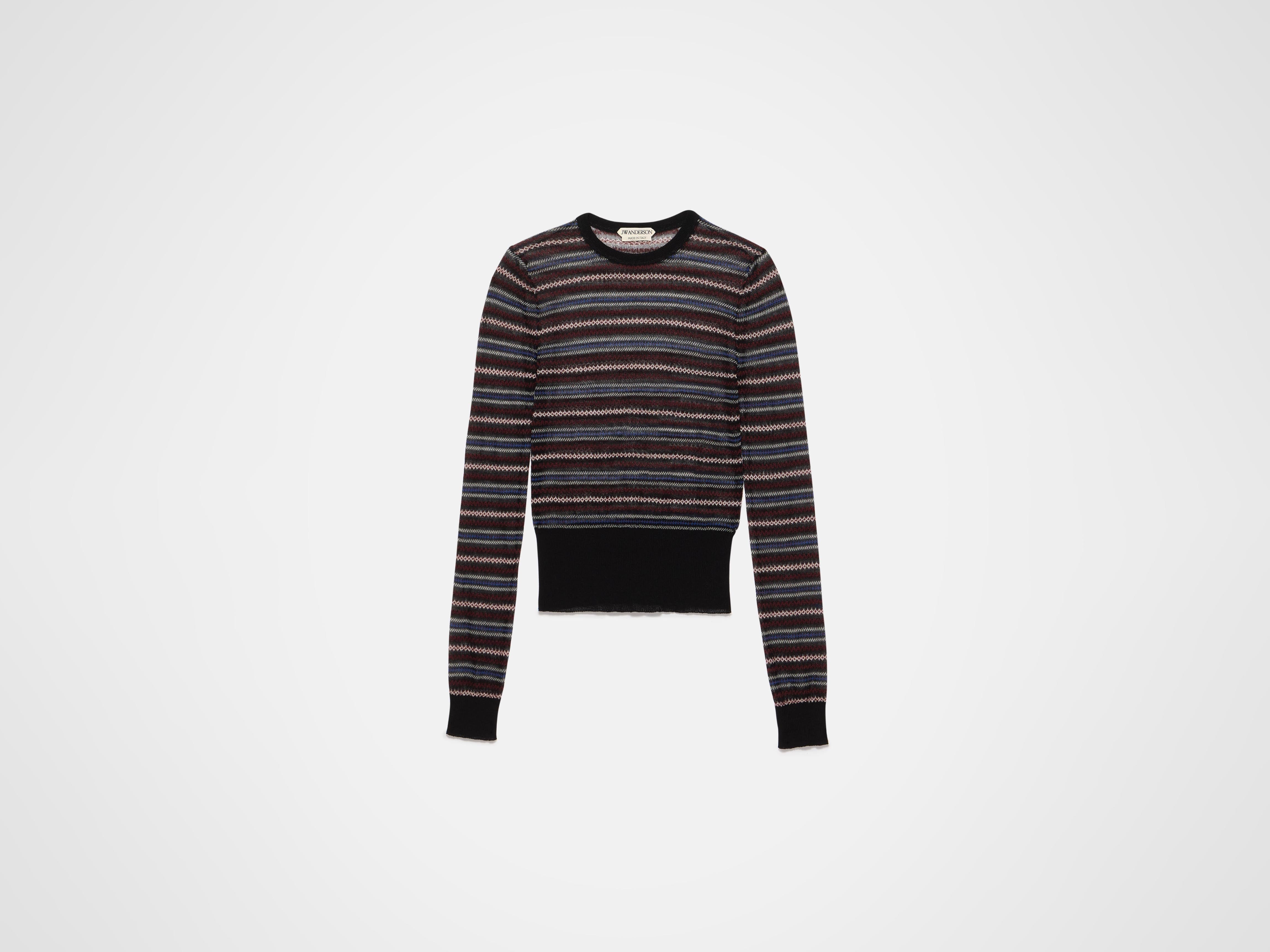 WOMENS LONG SLEEVE FAIRISLE TOP IN BLACK - Image 7