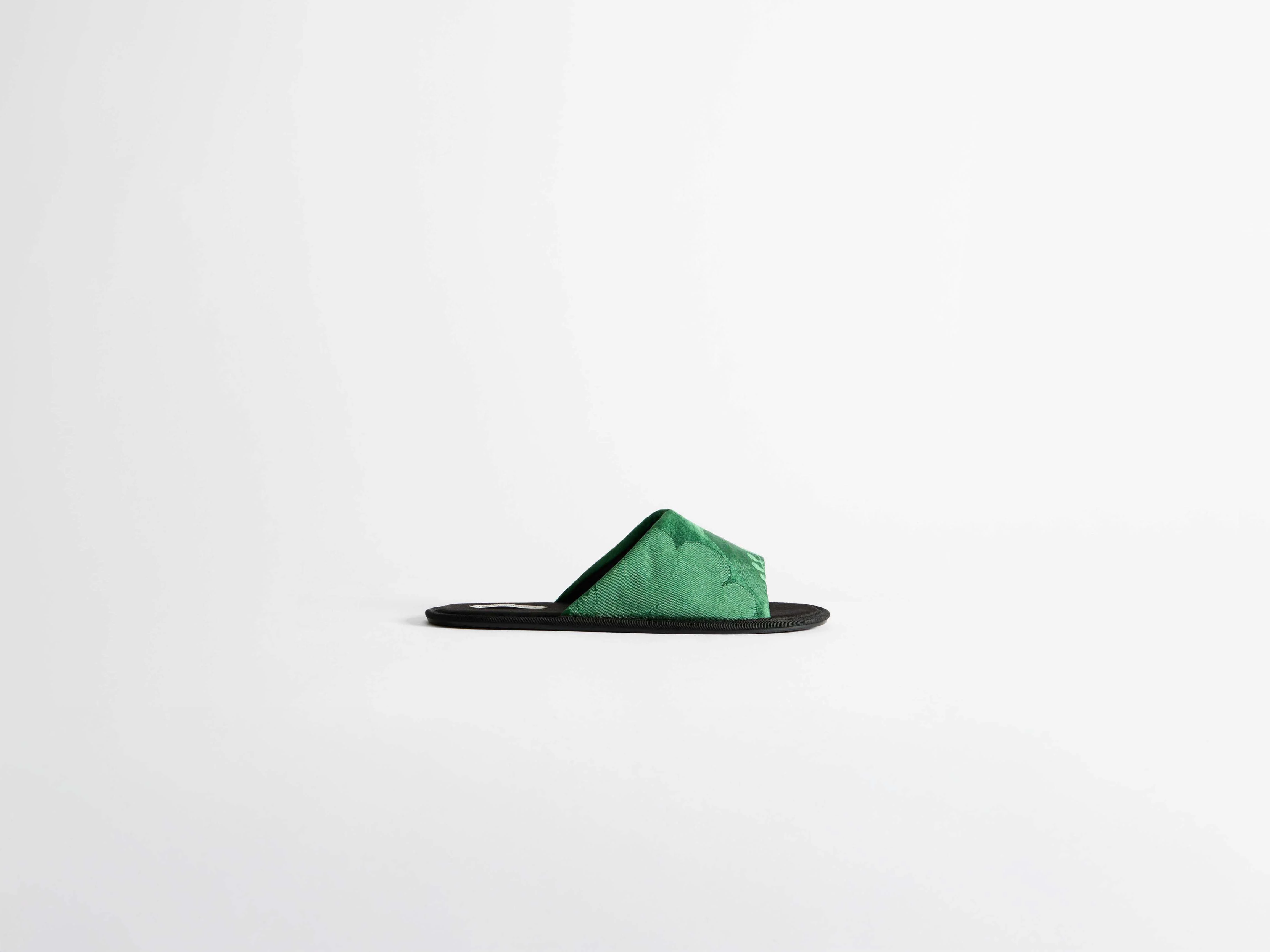 WOMENS OPEN TOE SLIDES IN EMERALD - Image 4