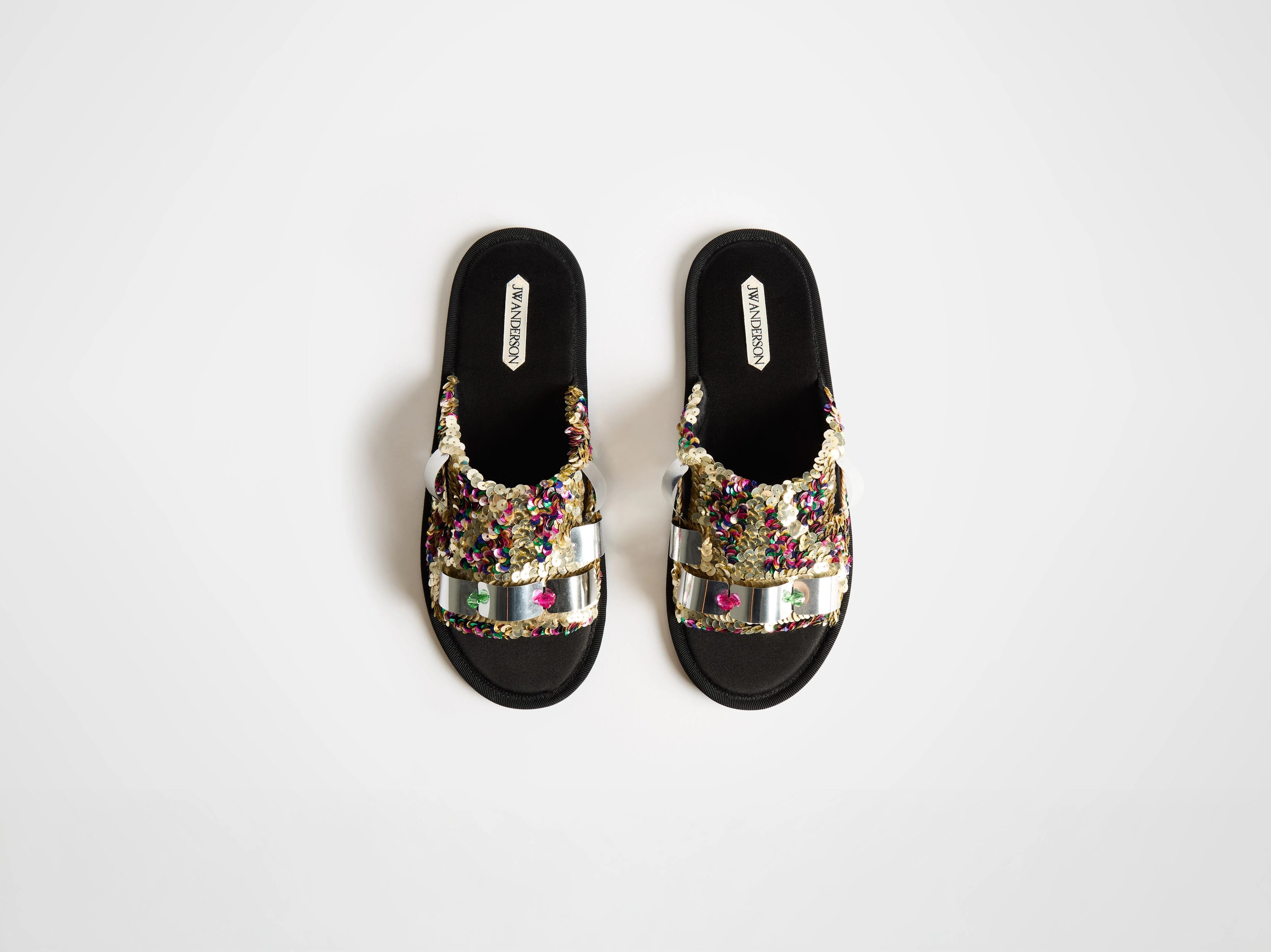 WOMENS OPEN TOE SLIDES IN PINK-MULTI