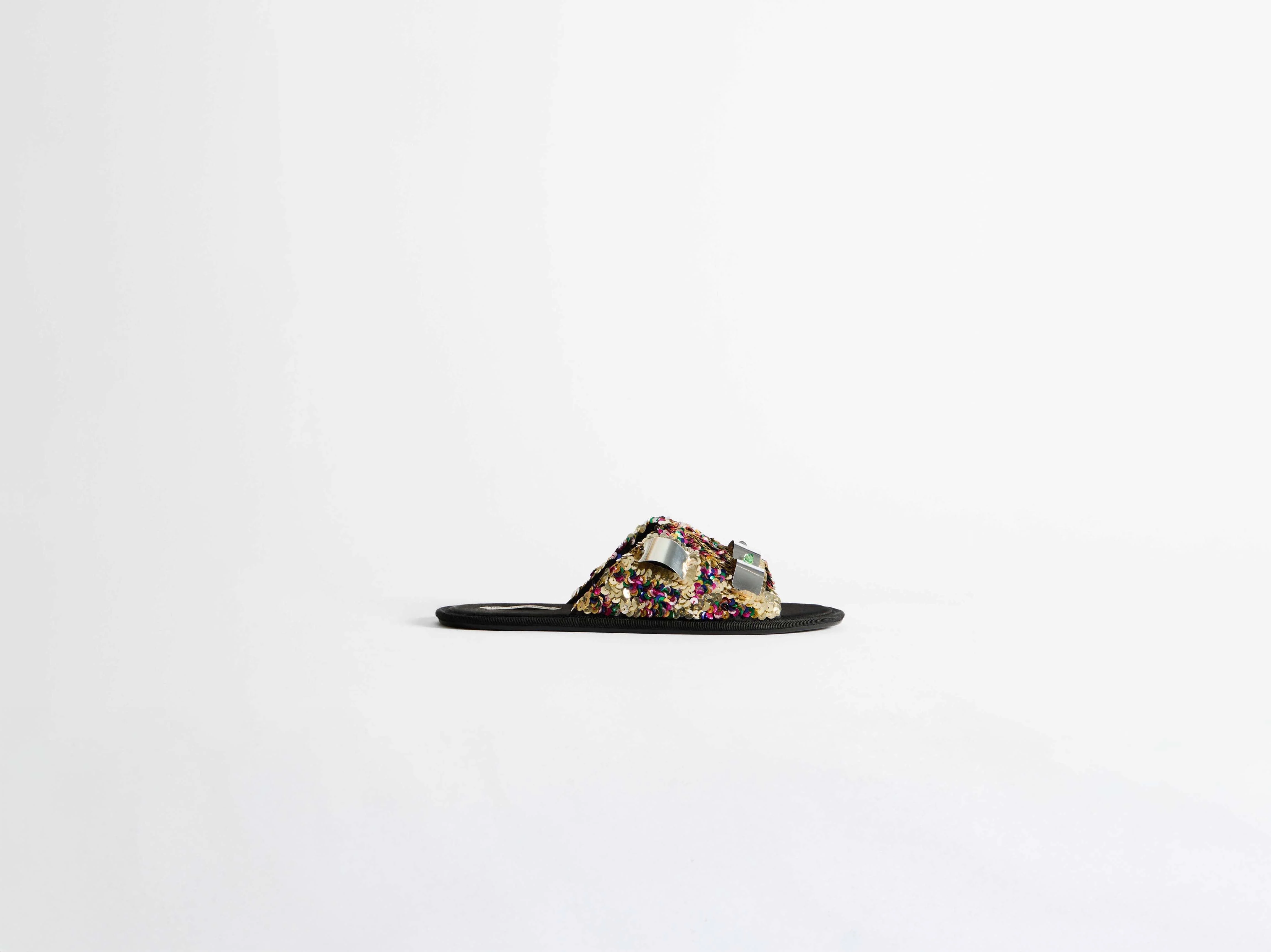 WOMENS OPEN TOE SLIDES IN PINK-MULTI - Image 5