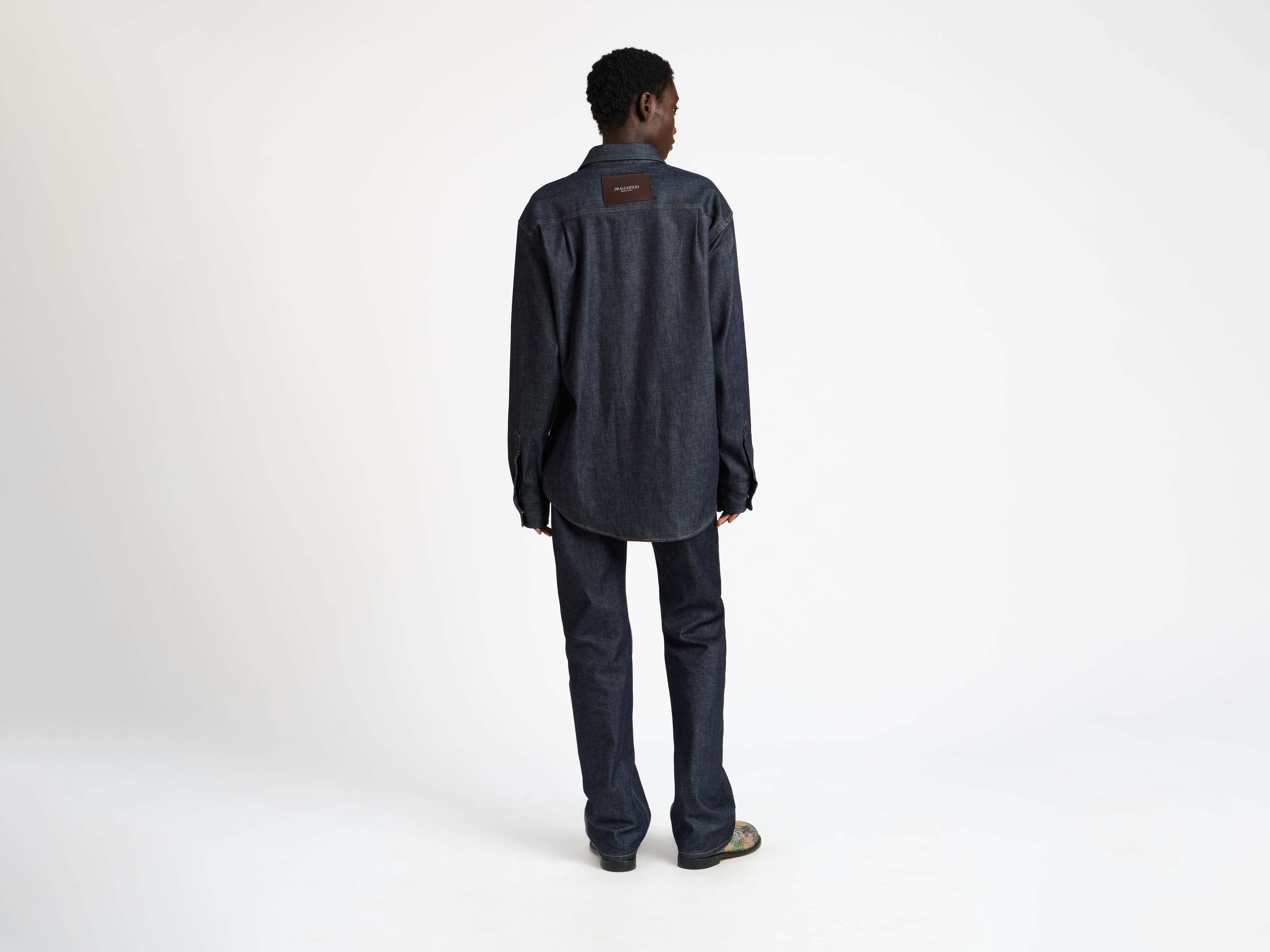 WOMENS OVERSIZED DENIM SHIRT IN INDIGO - Image 4
