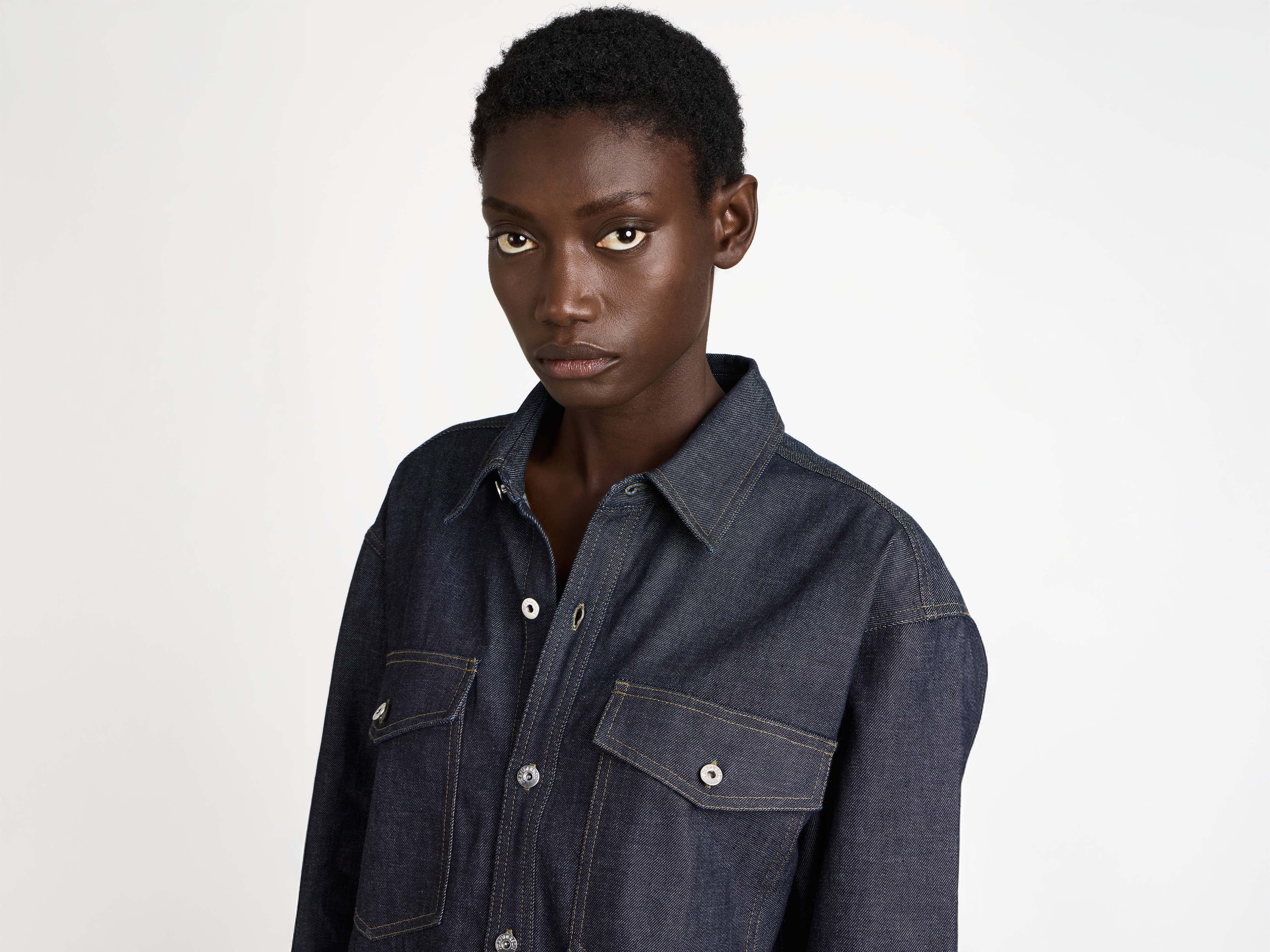 WOMENS OVERSIZED DENIM SHIRT IN INDIGO - Image 5