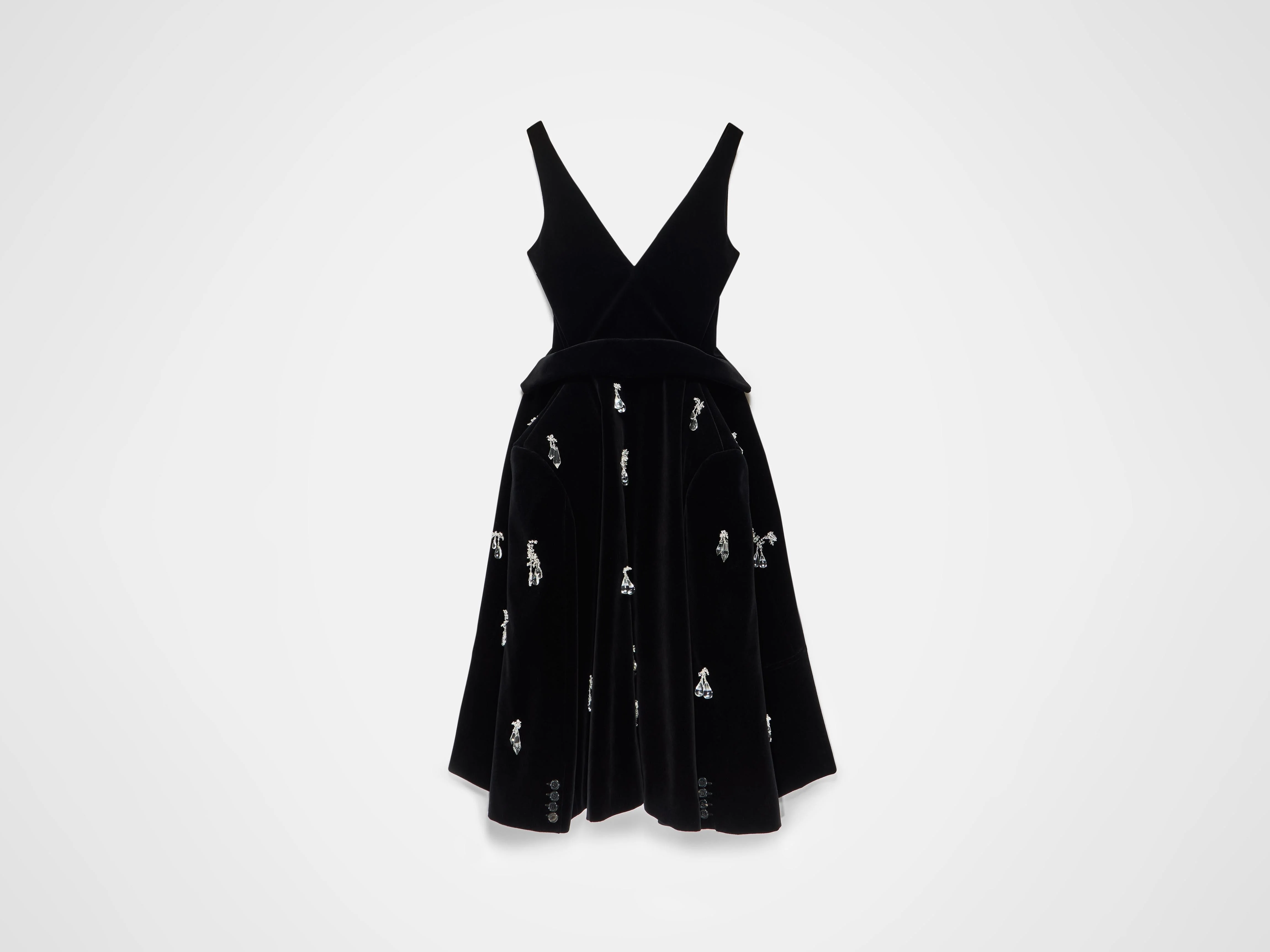 WOMENS STRUCTURED EMBELLISHED DRESS IN BLACK - Image 6