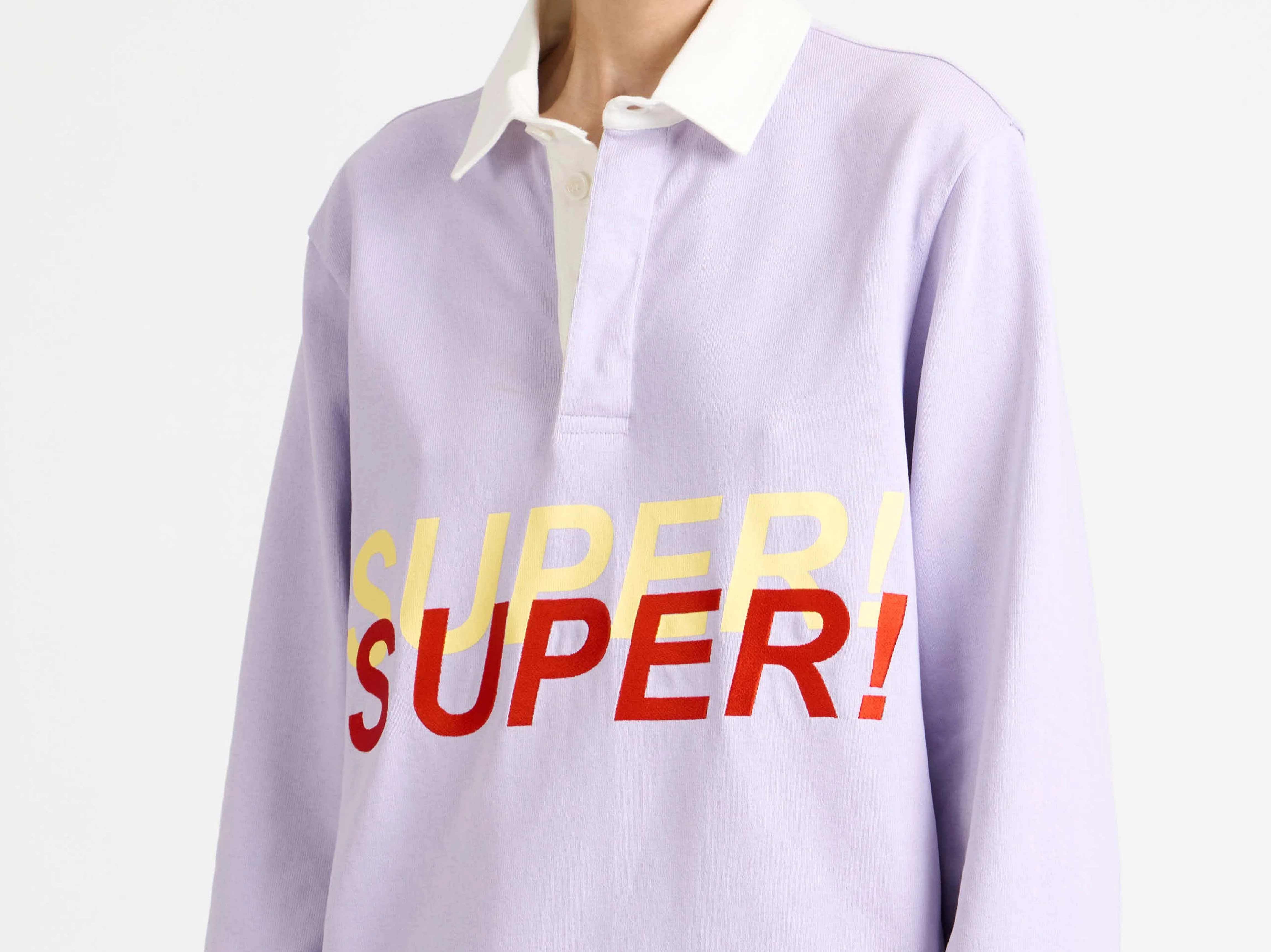 WOMENS 'SUPER SUPER' RUGBY POLO TOP IN PURPLE - Image 3
