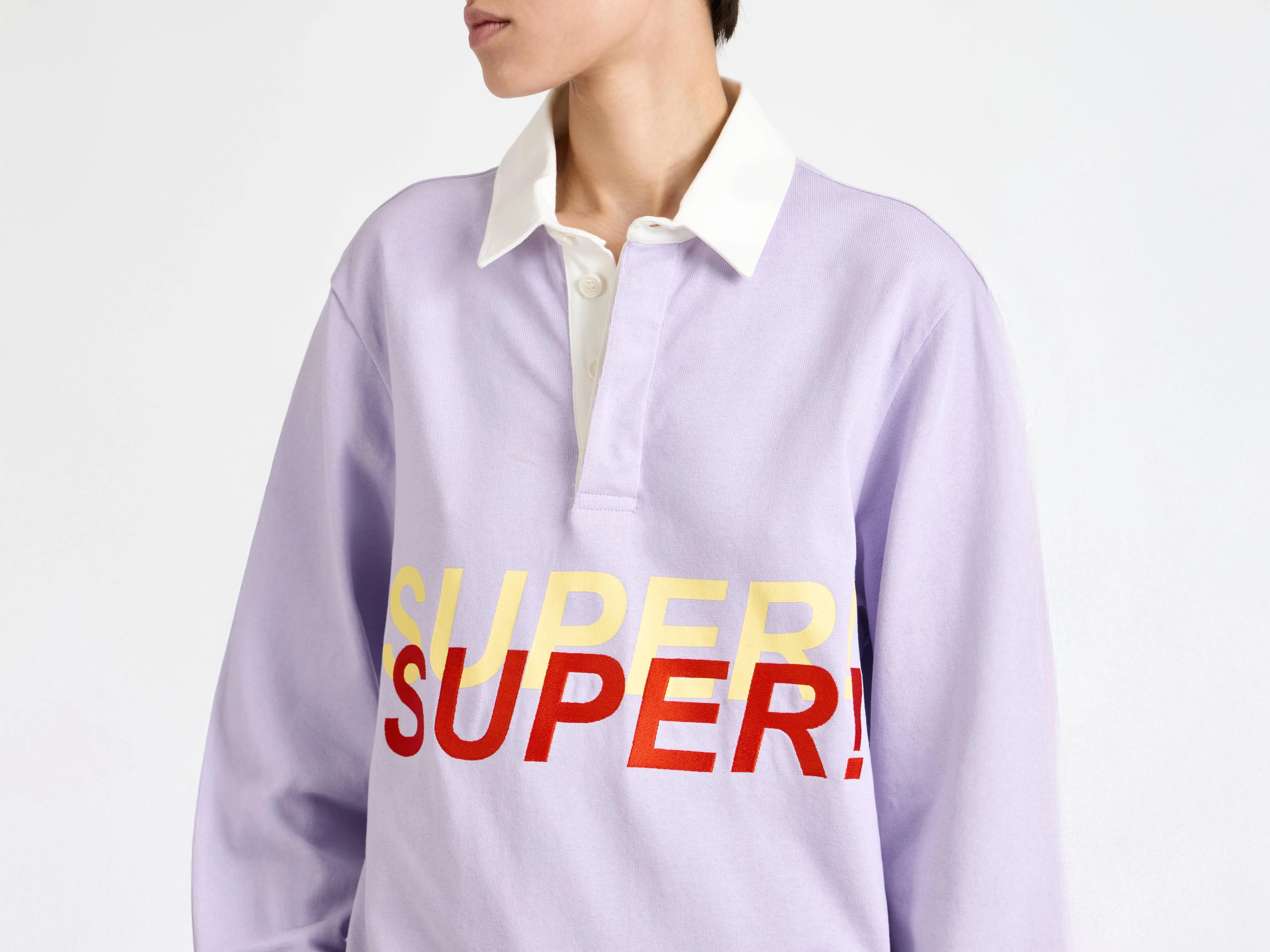 WOMENS 'SUPER SUPER' RUGBY POLO TOP IN PURPLE - Image 4