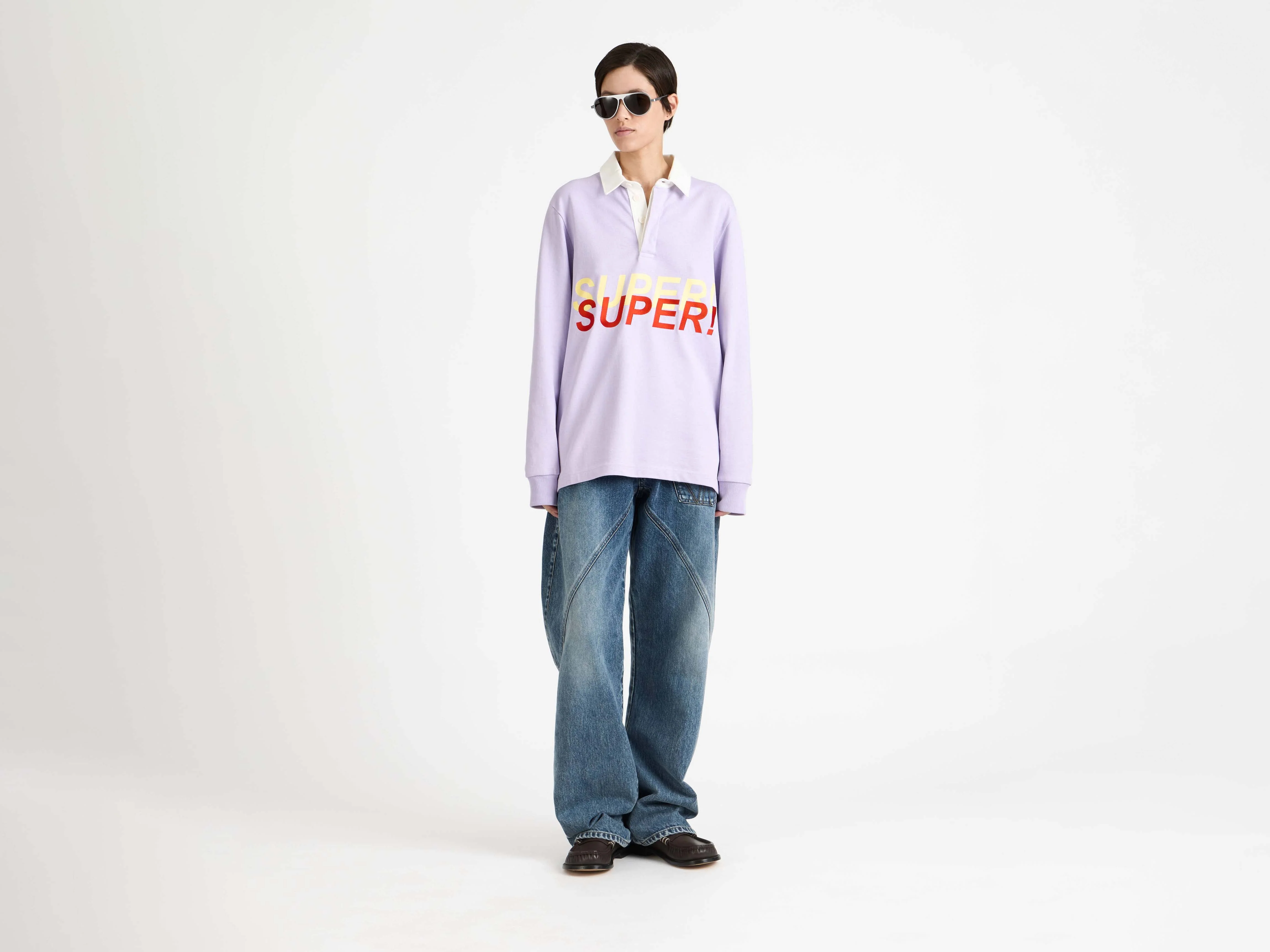 WOMENS 'SUPER SUPER' RUGBY POLO TOP IN PURPLE - Image 5