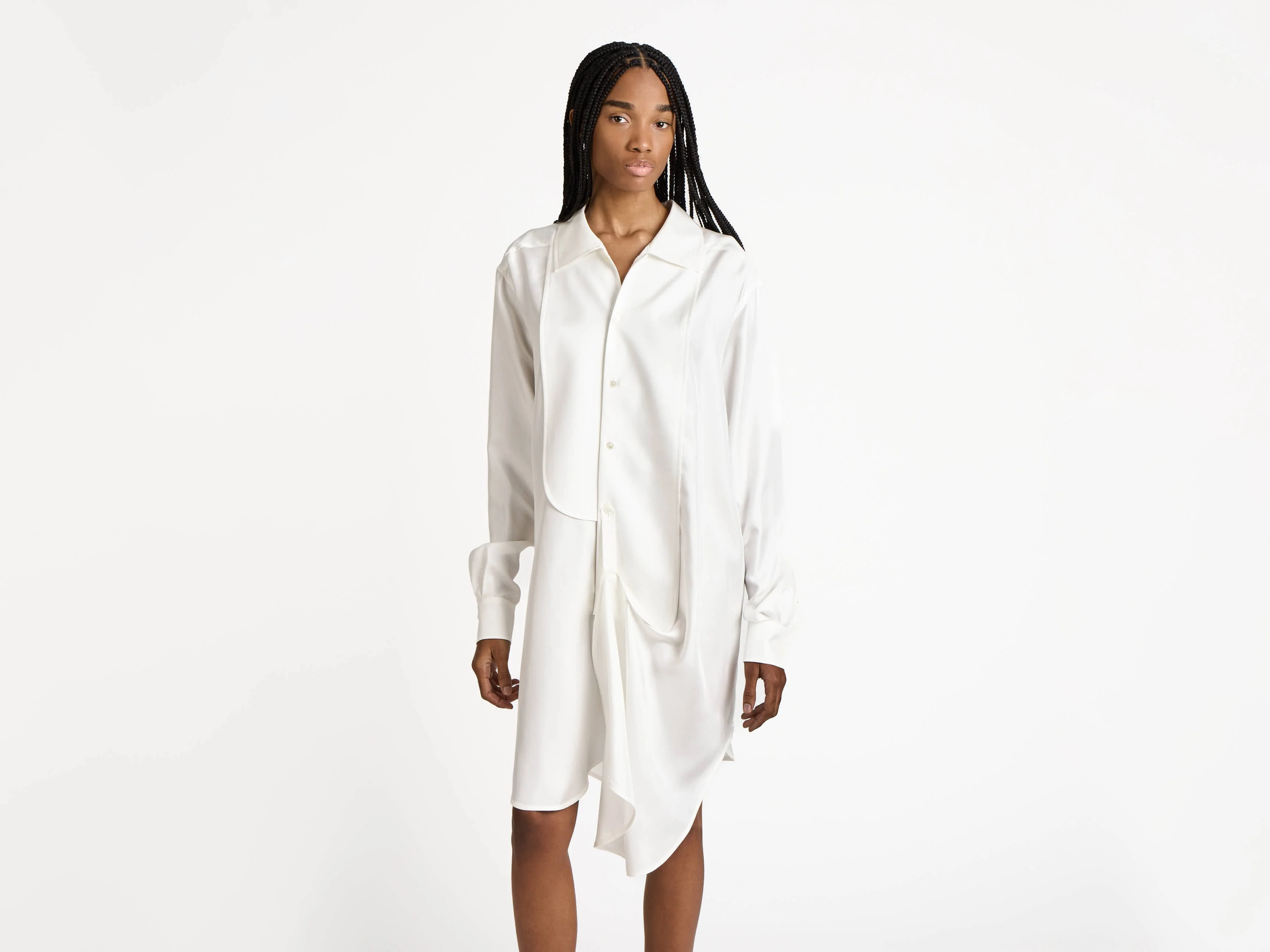 CL_TUXEDO DRAPE DRESS - OFF WHITE_DR0512PG1934 - Image 2