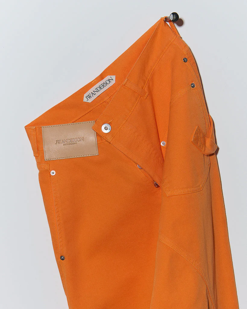 WOMENS TWISTED WORKWEAR JEANS IN BRIGHT ORANGE - Image 2