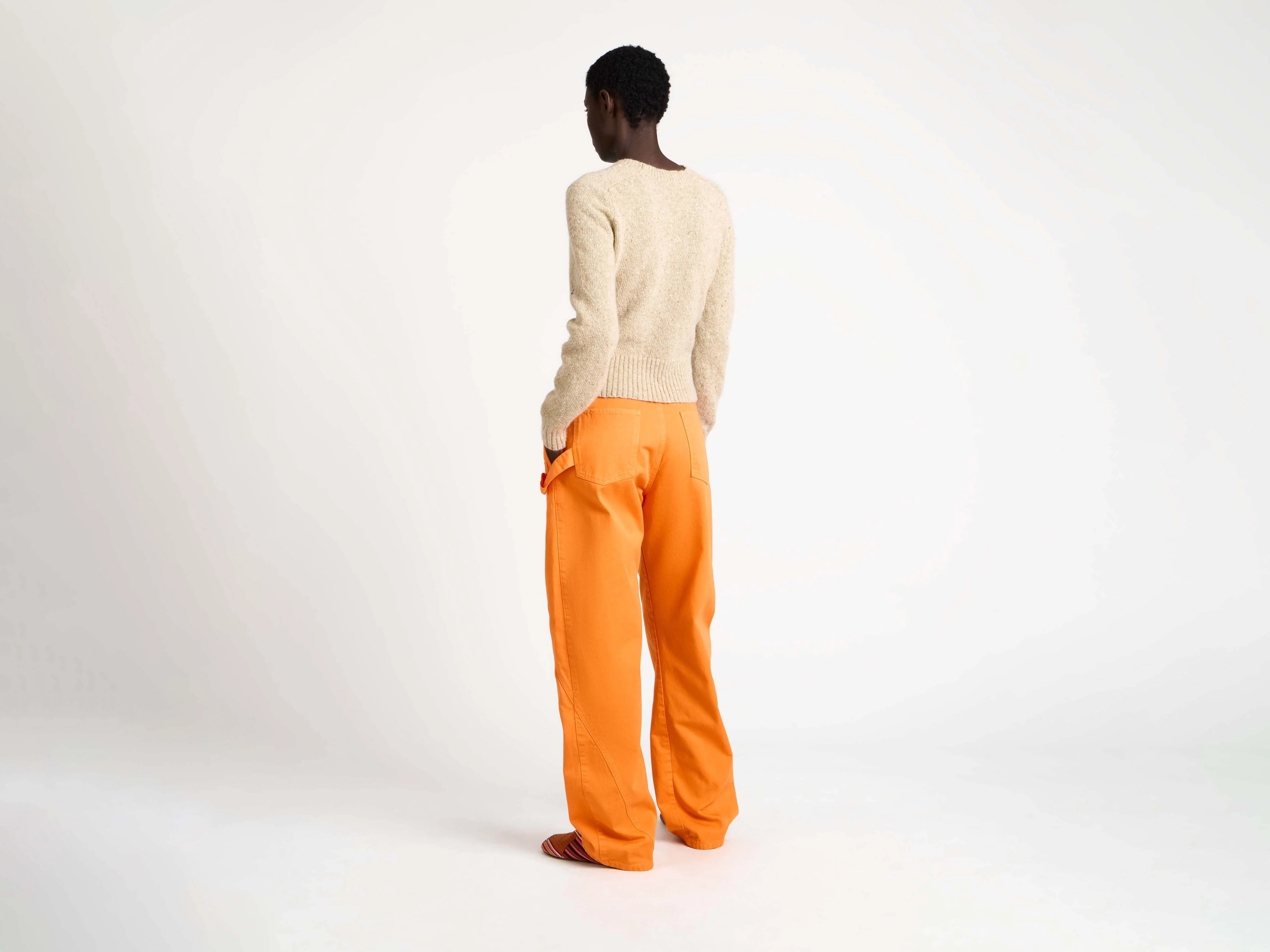 WOMENS TWISTED WORKWEAR JEANS IN BRIGHT ORANGE - Image 5
