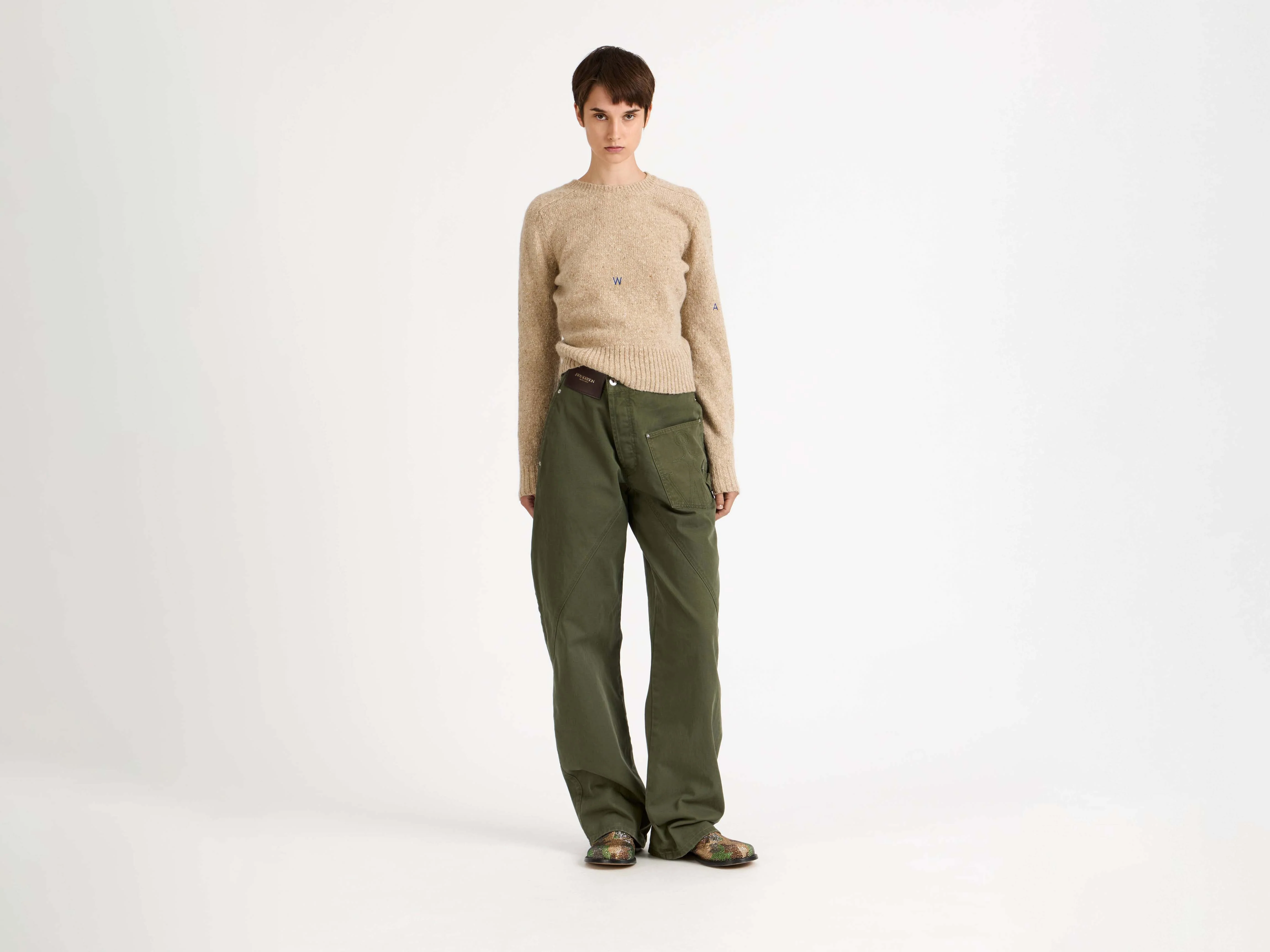 WOMENS TWISTED WORKWEAR JEANS IN WASHED GREEN - Image 2
