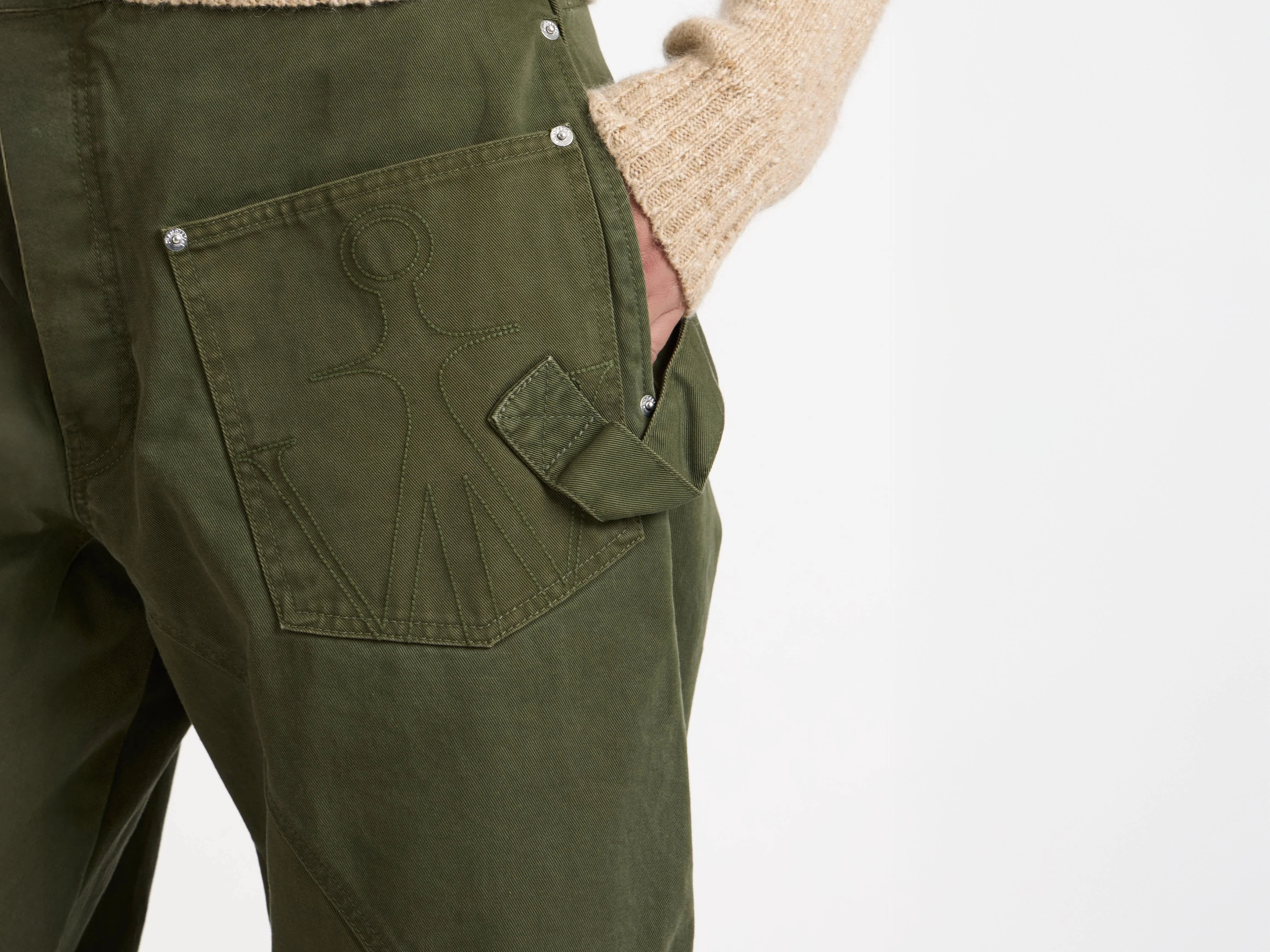 WOMENS TWISTED WORKWEAR JEANS IN WASHED GREEN - Image 3