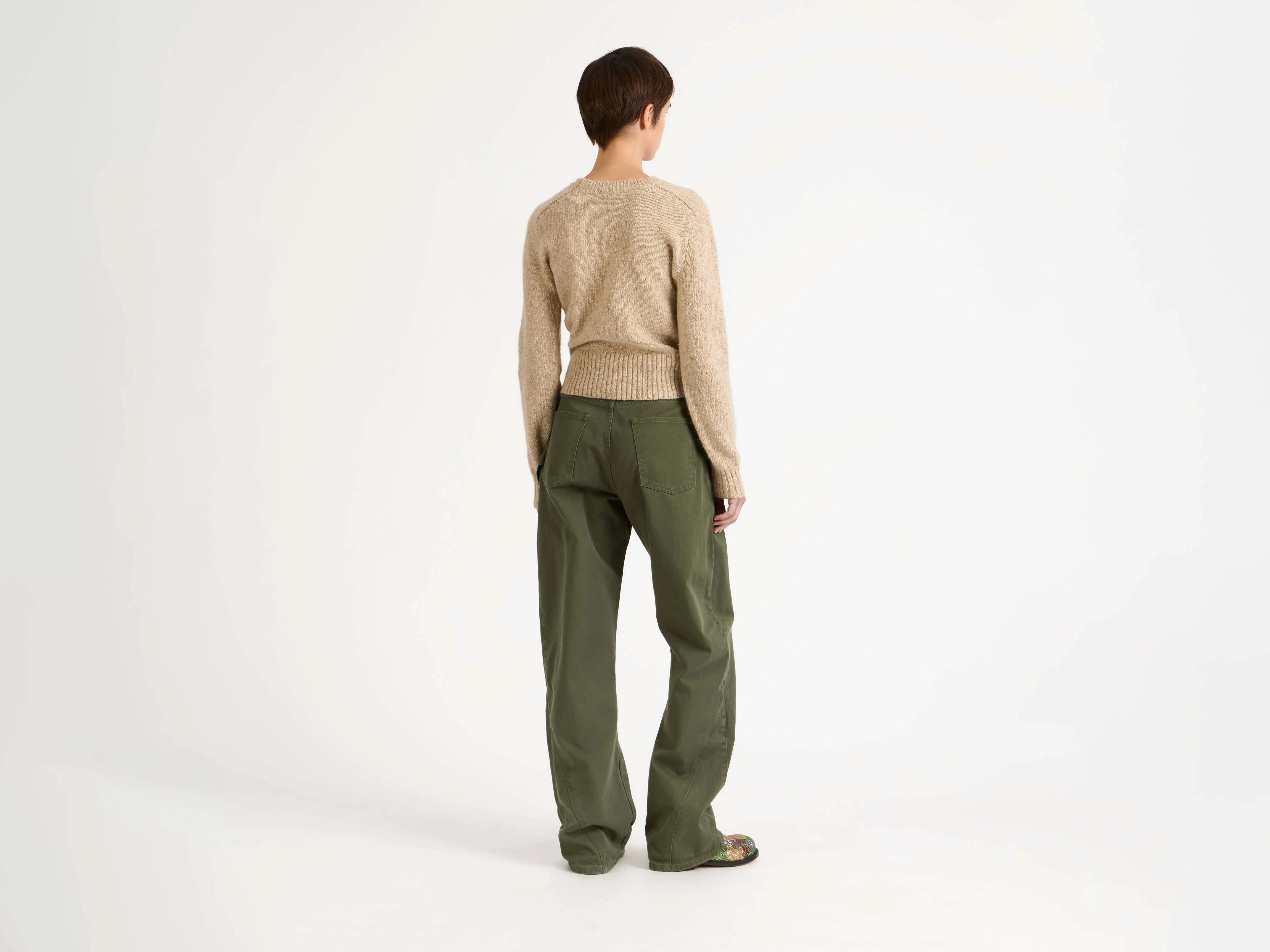 WOMENS TWISTED WORKWEAR JEANS IN WASHED GREEN - Image 6